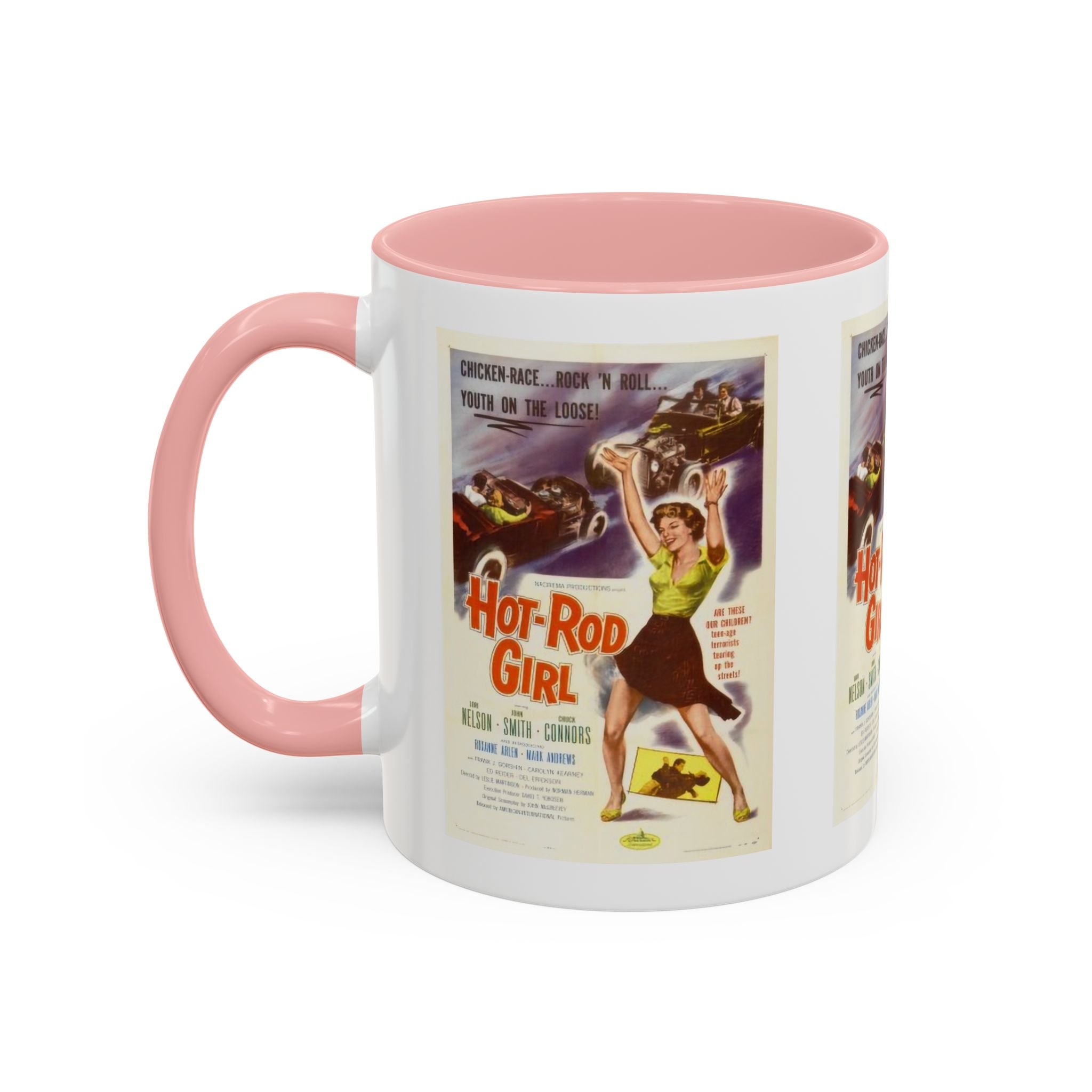 Cult Classic Movie Poster Art Accent Coffee Mug (11, 15oz) - Hot - Rod Girl 1956 - POPvault