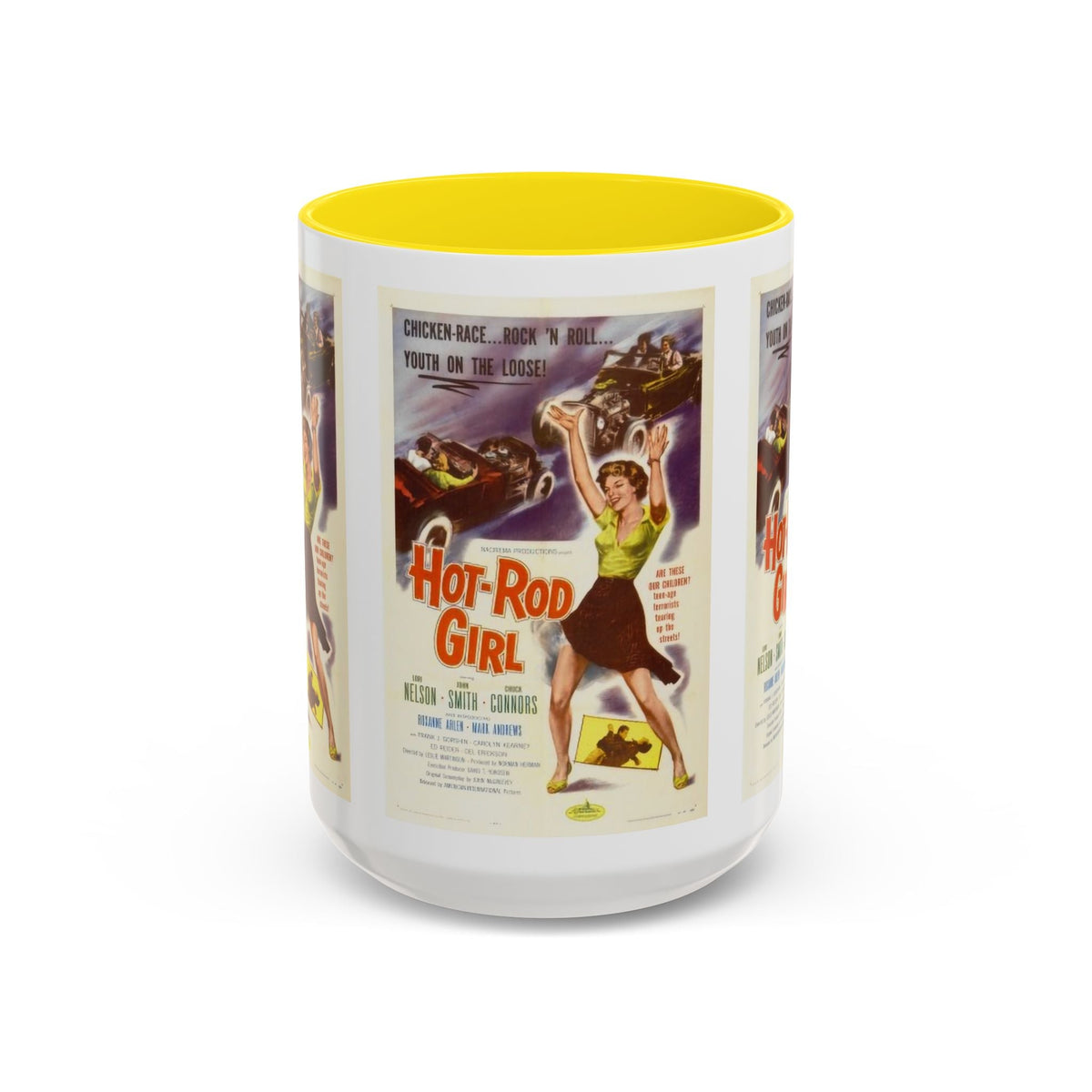 Cult Classic Movie Poster Art Accent Coffee Mug (11, 15oz) - Hot-Rod Girl 1956 - Mug