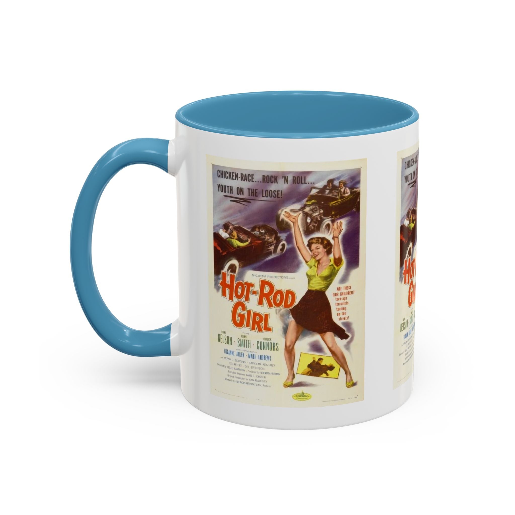 Cult Classic Movie Poster Art Accent Coffee Mug (11, 15oz) - Hot - Rod Girl 1956 - POPvault