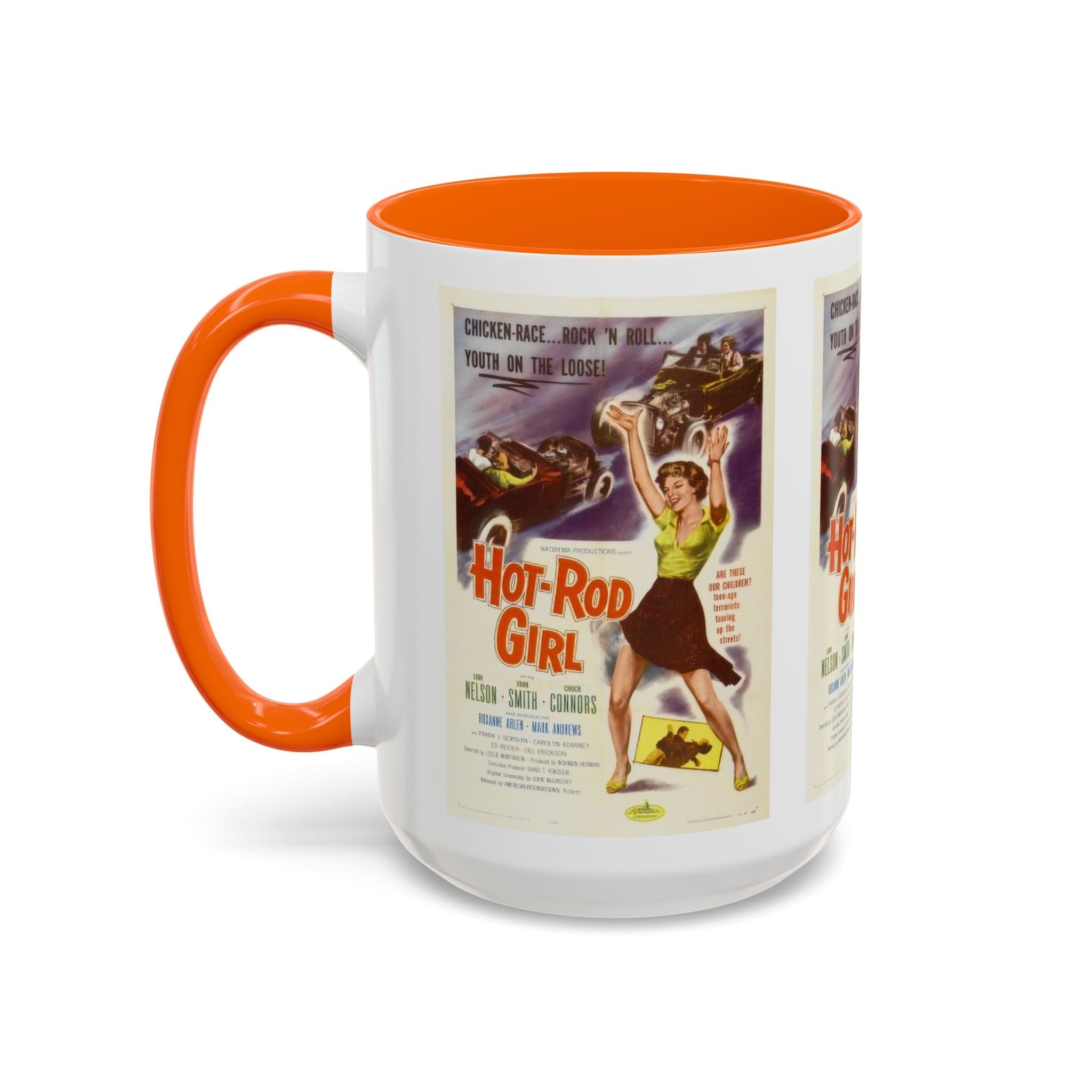 Cult Classic Movie Poster Art Accent Coffee Mug (11, 15oz) - Hot - Rod Girl 1956 - POPvault