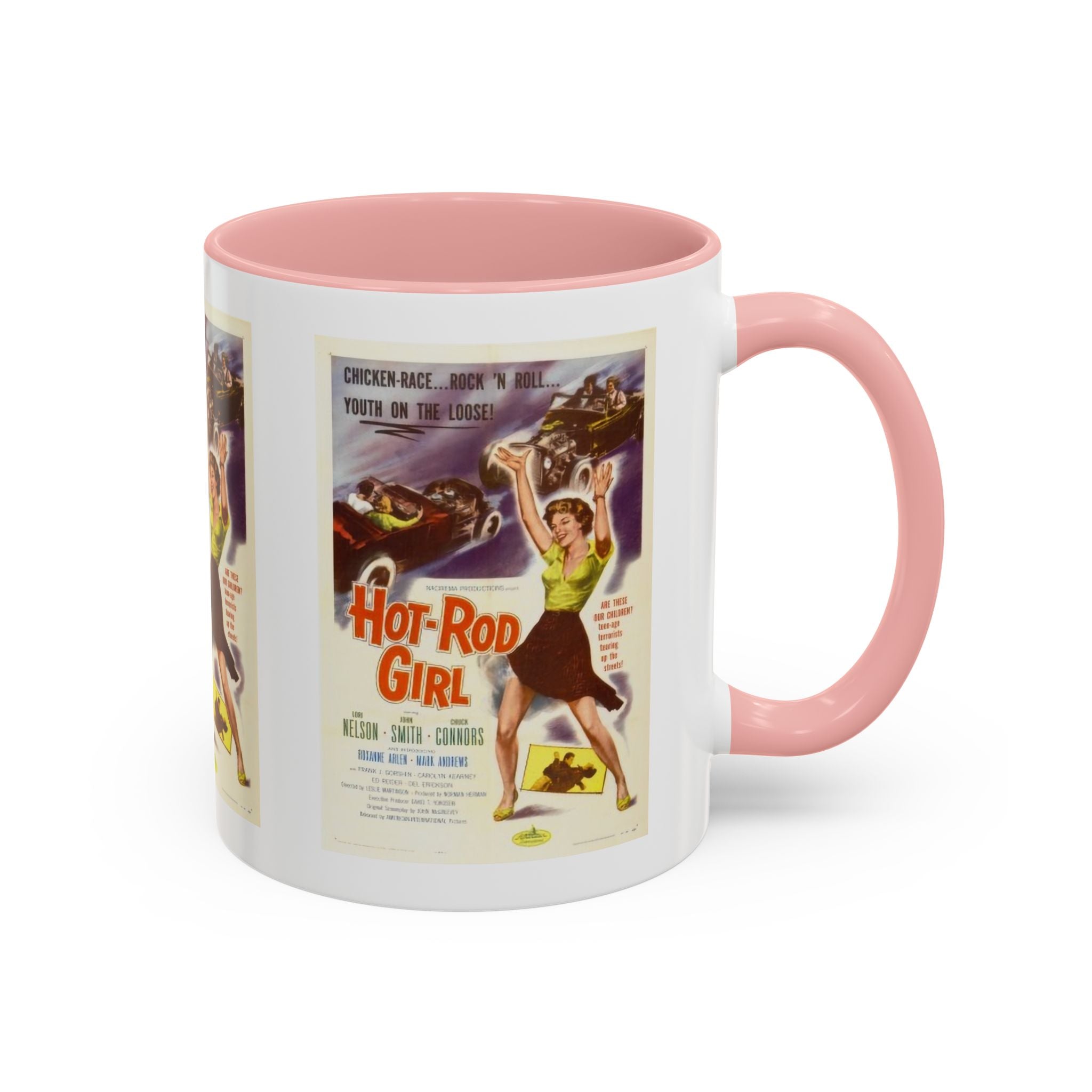 Cult Classic Movie Poster Art Accent Coffee Mug (11, 15oz) - Hot - Rod Girl 1956 - POPvault