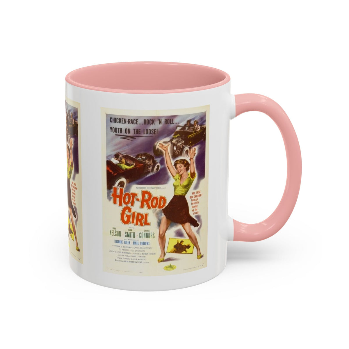 Cult Classic Movie Poster Art Accent Coffee Mug (11, 15oz) - Hot-Rod Girl 1956 - Mug