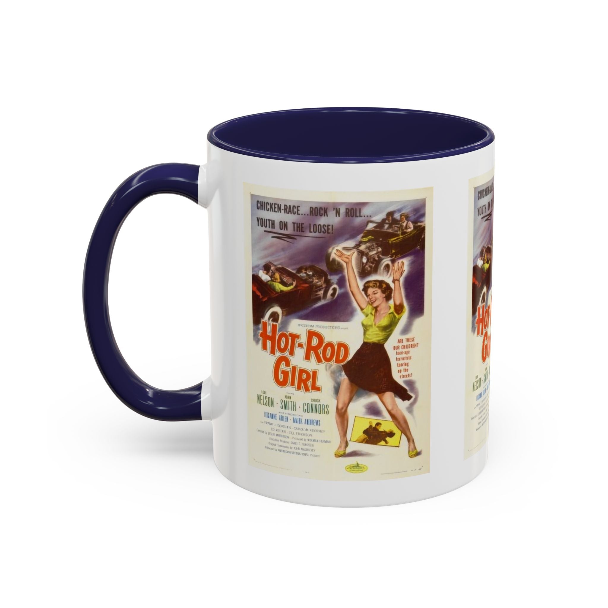 Cult Classic Movie Poster Art Accent Coffee Mug (11, 15oz) - Hot - Rod Girl 1956 - POPvault
