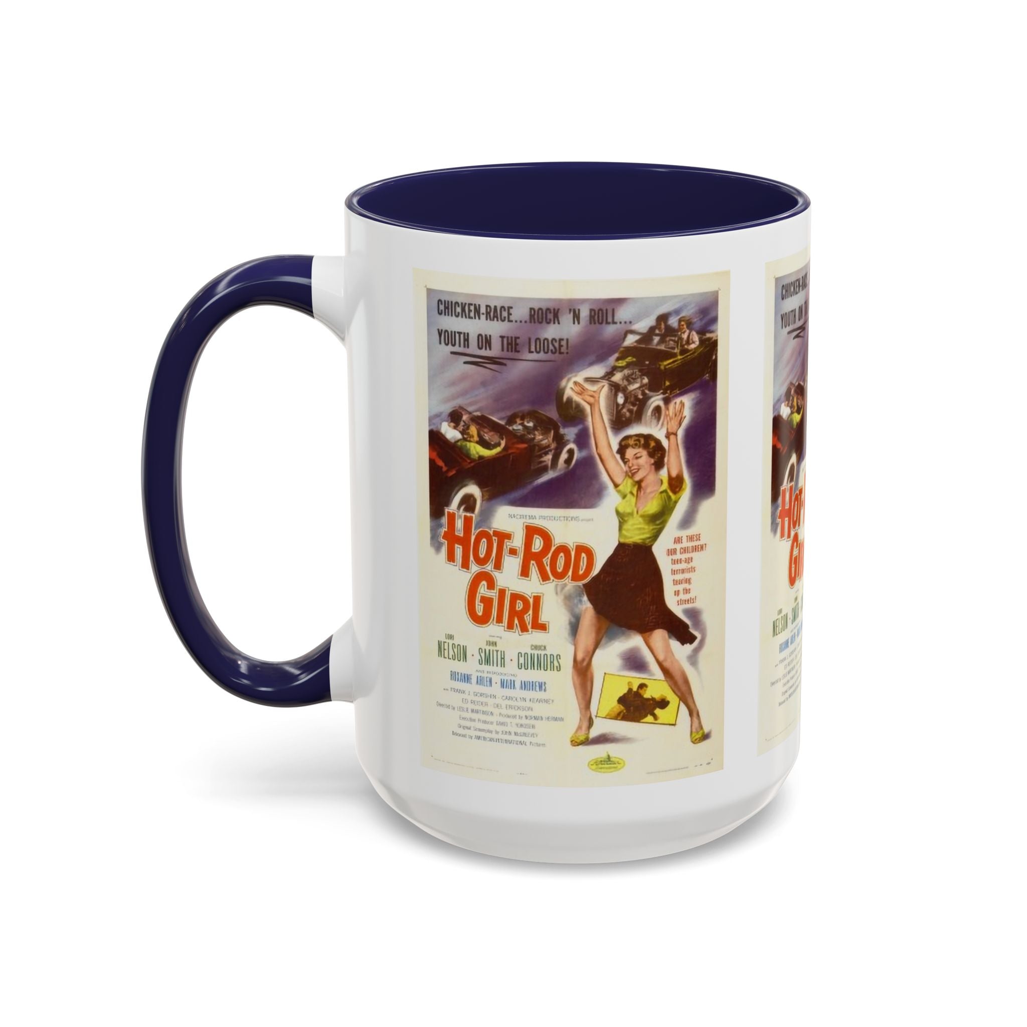 Cult Classic Movie Poster Art Accent Coffee Mug (11, 15oz) - Hot - Rod Girl 1956 - POPvault
