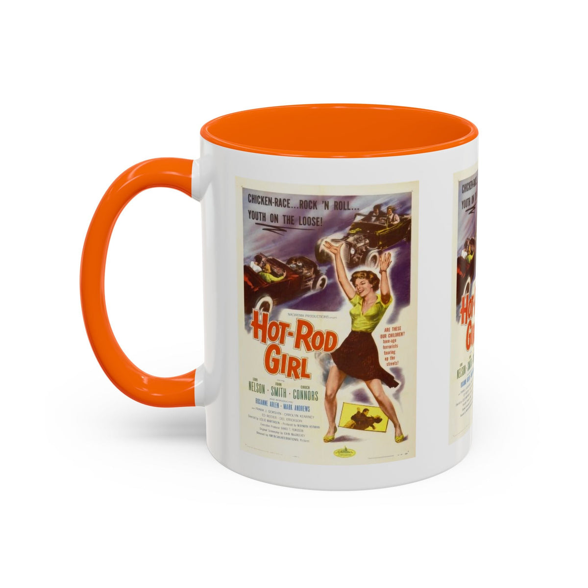 Cult Classic Movie Poster Art Accent Coffee Mug (11, 15oz) - Hot-Rod Girl 1956 - Mug