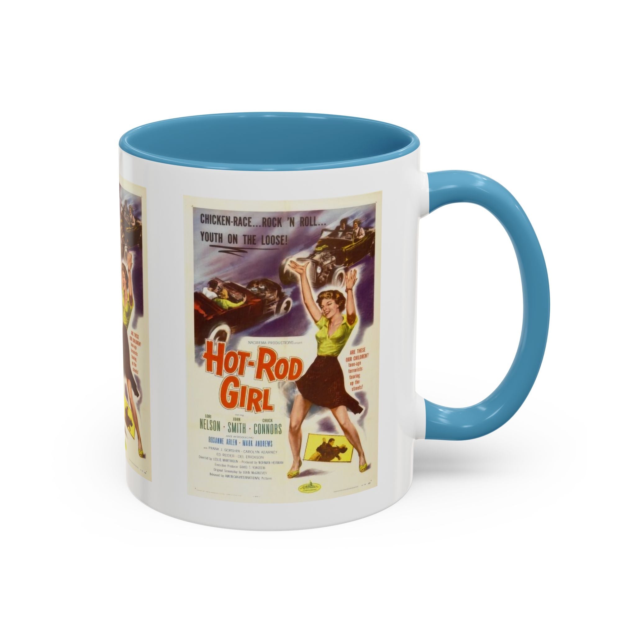 Cult Classic Movie Poster Art Accent Coffee Mug (11, 15oz) - Hot - Rod Girl 1956 - POPvault