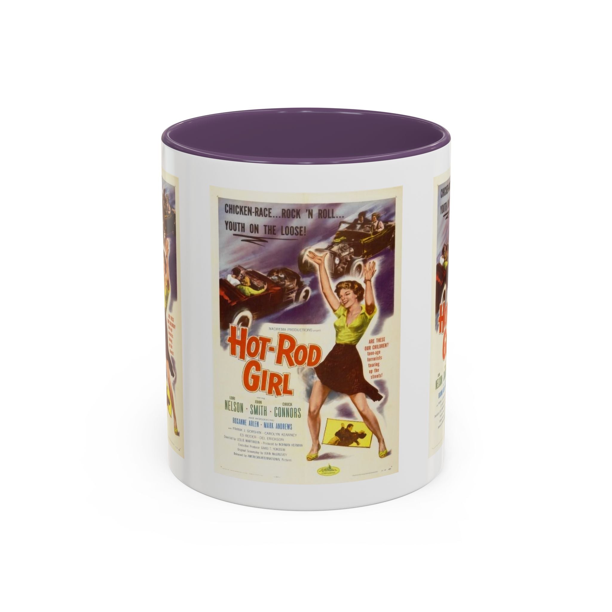 Cult Classic Movie Poster Art Accent Coffee Mug (11, 15oz) - Hot - Rod Girl 1956 - POPvault