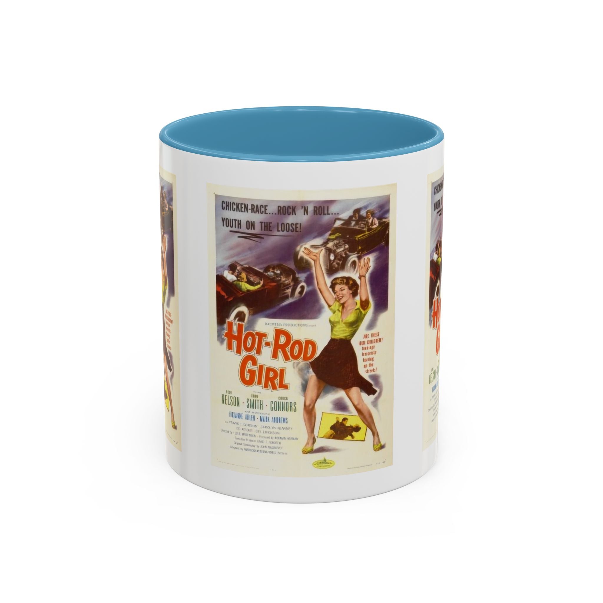 Cult Classic Movie Poster Art Accent Coffee Mug (11, 15oz) - Hot - Rod Girl 1956 - POPvault