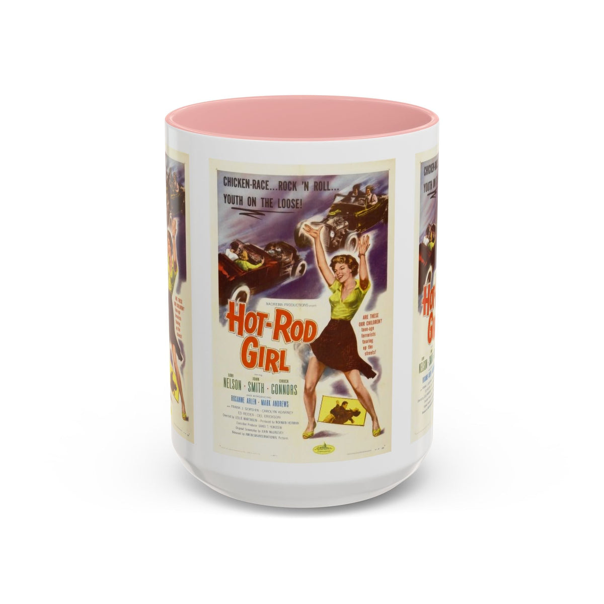Cult Classic Movie Poster Art Accent Coffee Mug (11, 15oz) - Hot-Rod Girl 1956 - Mug