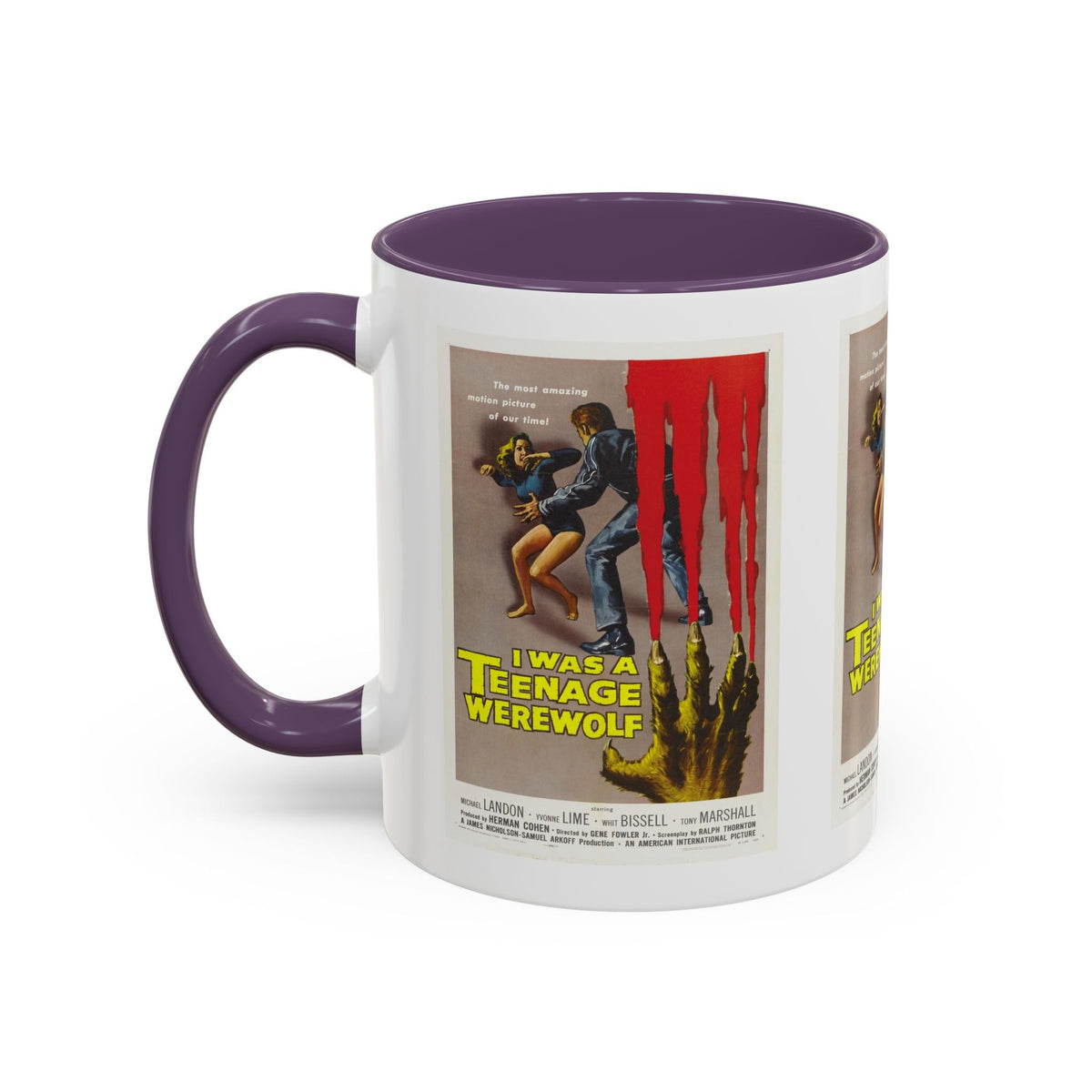 Cult Classic Movie Poster Art Accent Coffee Mug (11, 15oz) - I Was A Teenage Werewolf 1957 - Mug