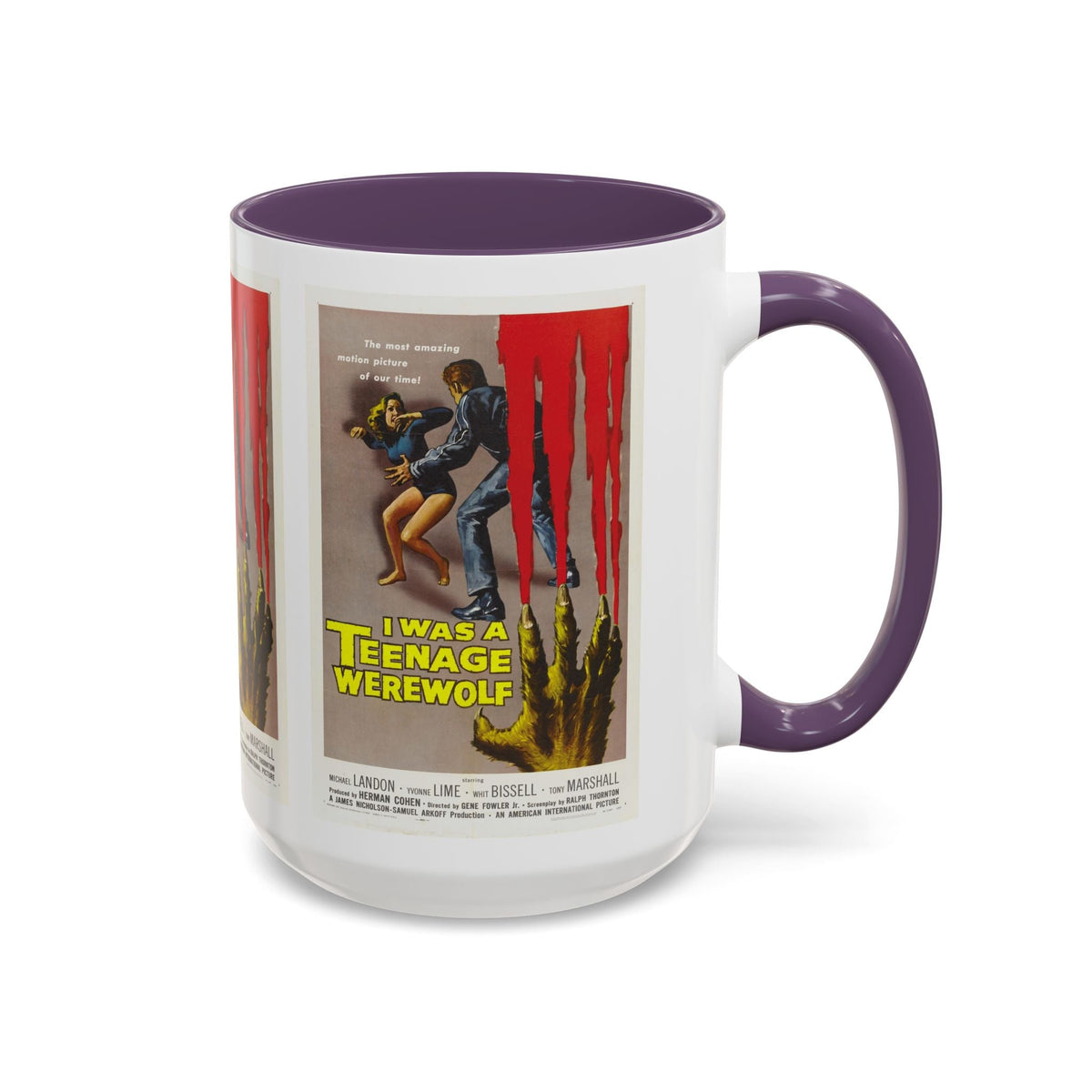 Cult Classic Movie Poster Art Accent Coffee Mug (11, 15oz) - I Was A Teenage Werewolf 1957 - Mug
