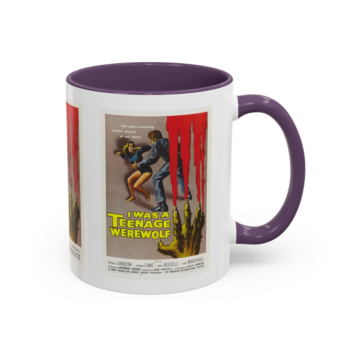 Cult Classic Movie Poster Art Accent Coffee Mug (11, 15oz) - I Was A Teenage Werewolf 1957 - Mug