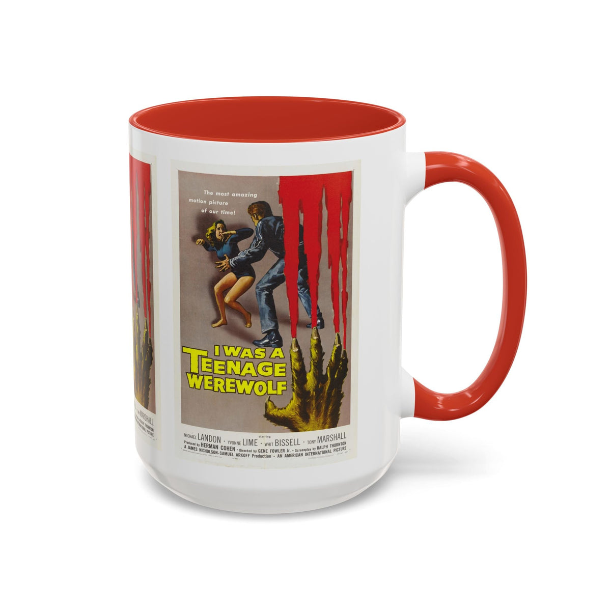 Cult Classic Movie Poster Art Accent Coffee Mug (11, 15oz) - I Was A Teenage Werewolf 1957 - Mug