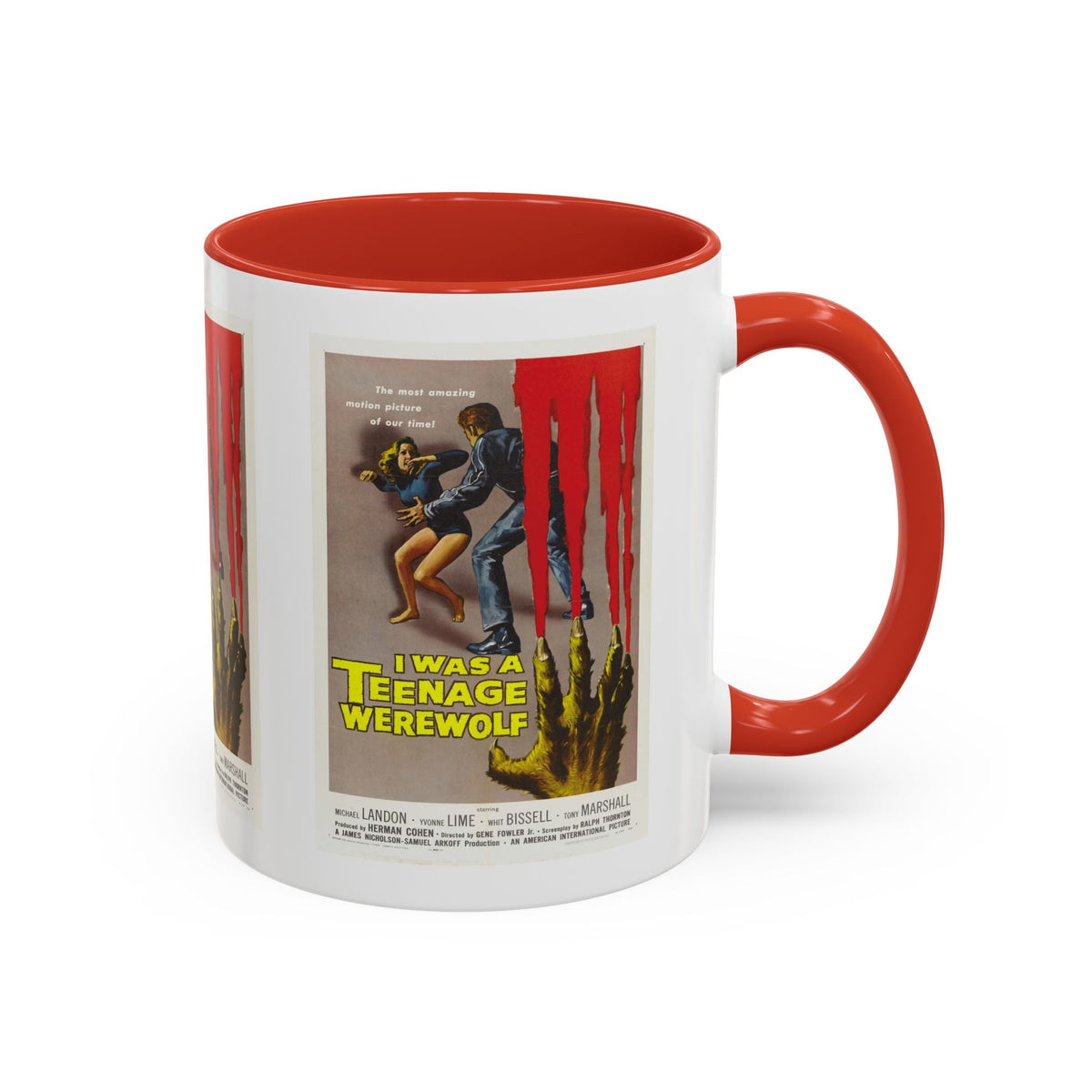 Cult Classic Movie Poster Art Accent Coffee Mug (11, 15oz) - I Was A Teenage Werewolf 1957 - Mug