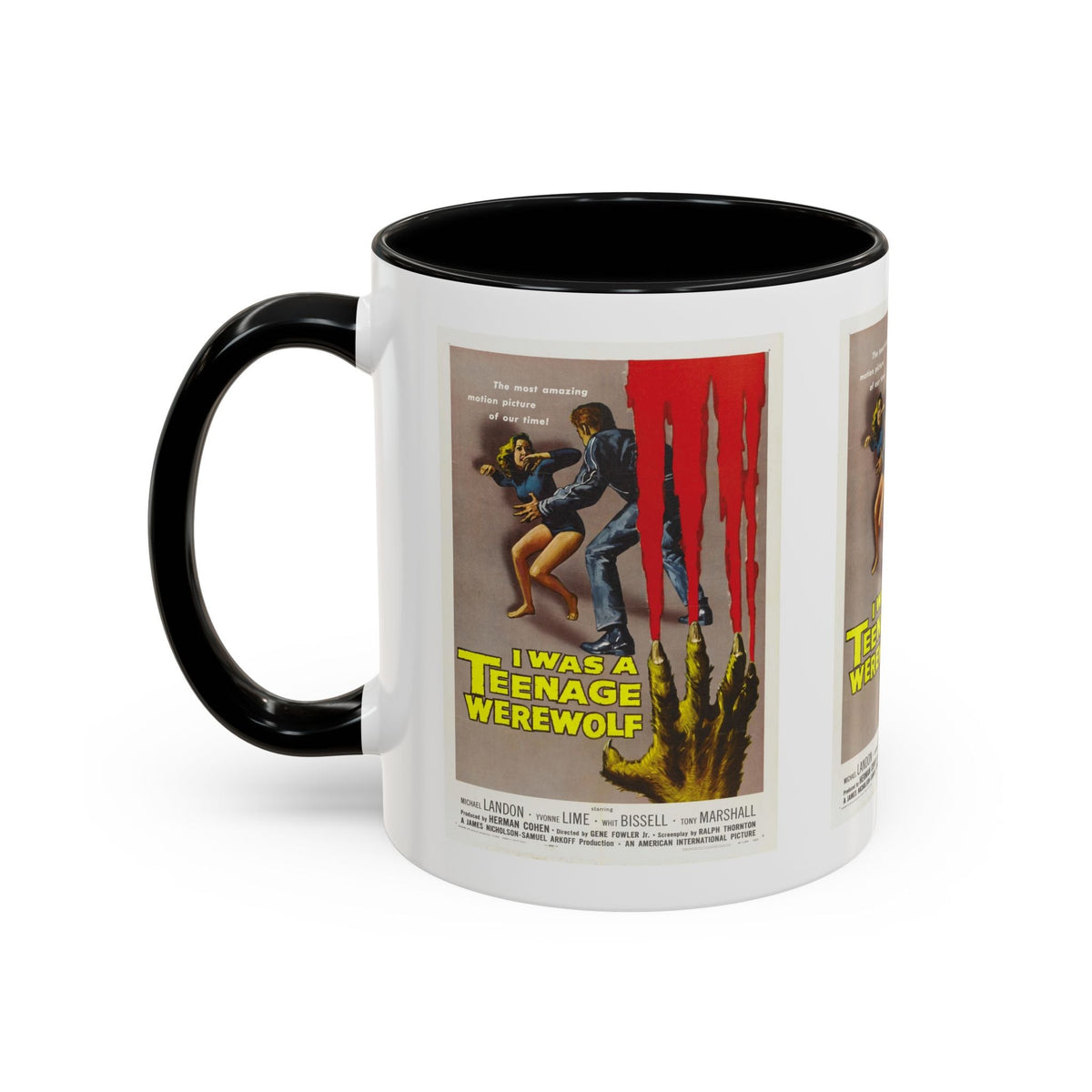 Cult Classic Movie Poster Art Accent Coffee Mug (11, 15oz) - I Was A Teenage Werewolf 1957 - Mug