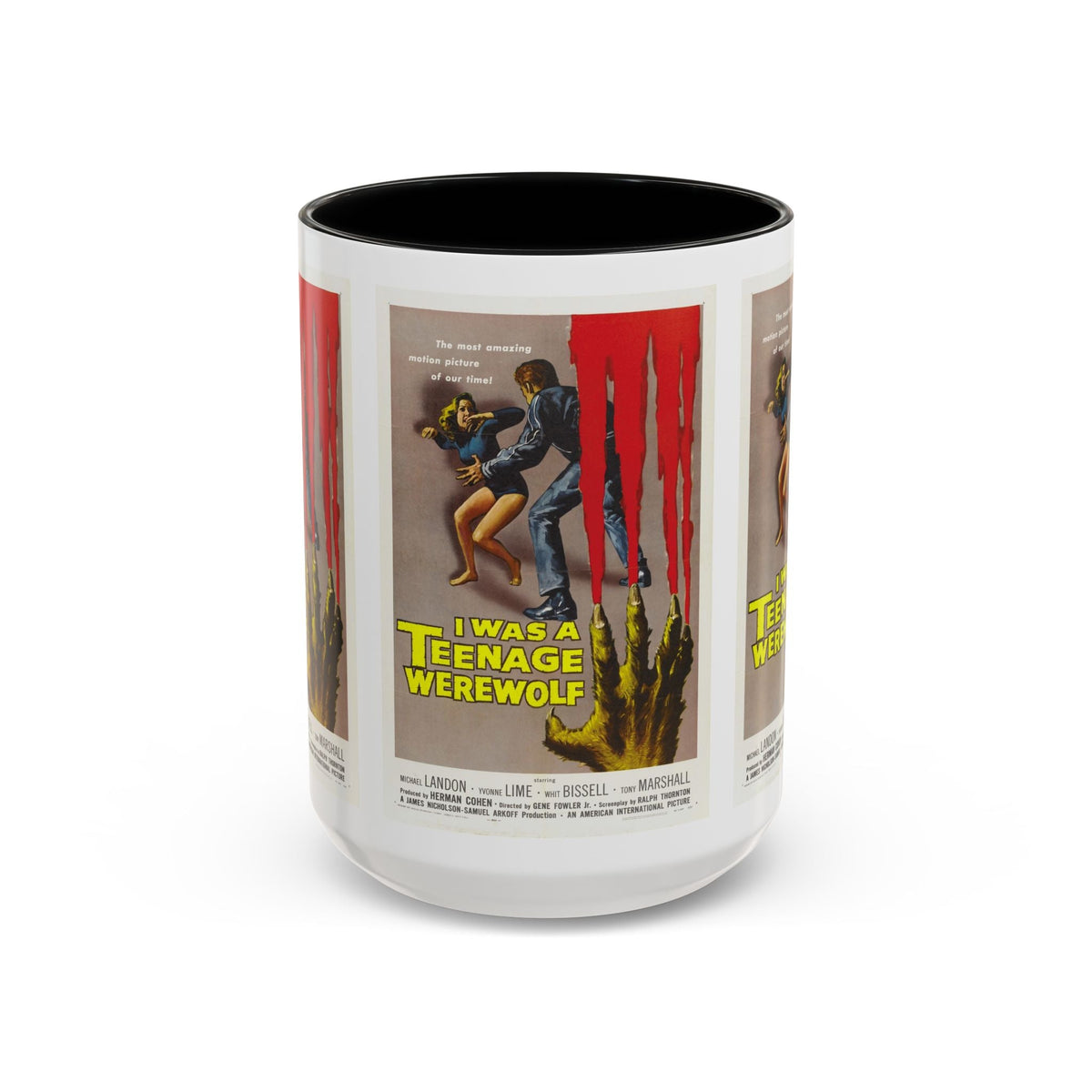 Cult Classic Movie Poster Art Accent Coffee Mug (11, 15oz) - I Was A Teenage Werewolf 1957 - Mug
