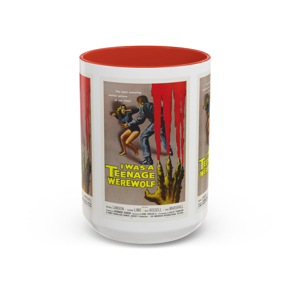 Cult Classic Movie Poster Art Accent Coffee Mug (11, 15oz) - I Was A Teenage Werewolf 1957 - Mug