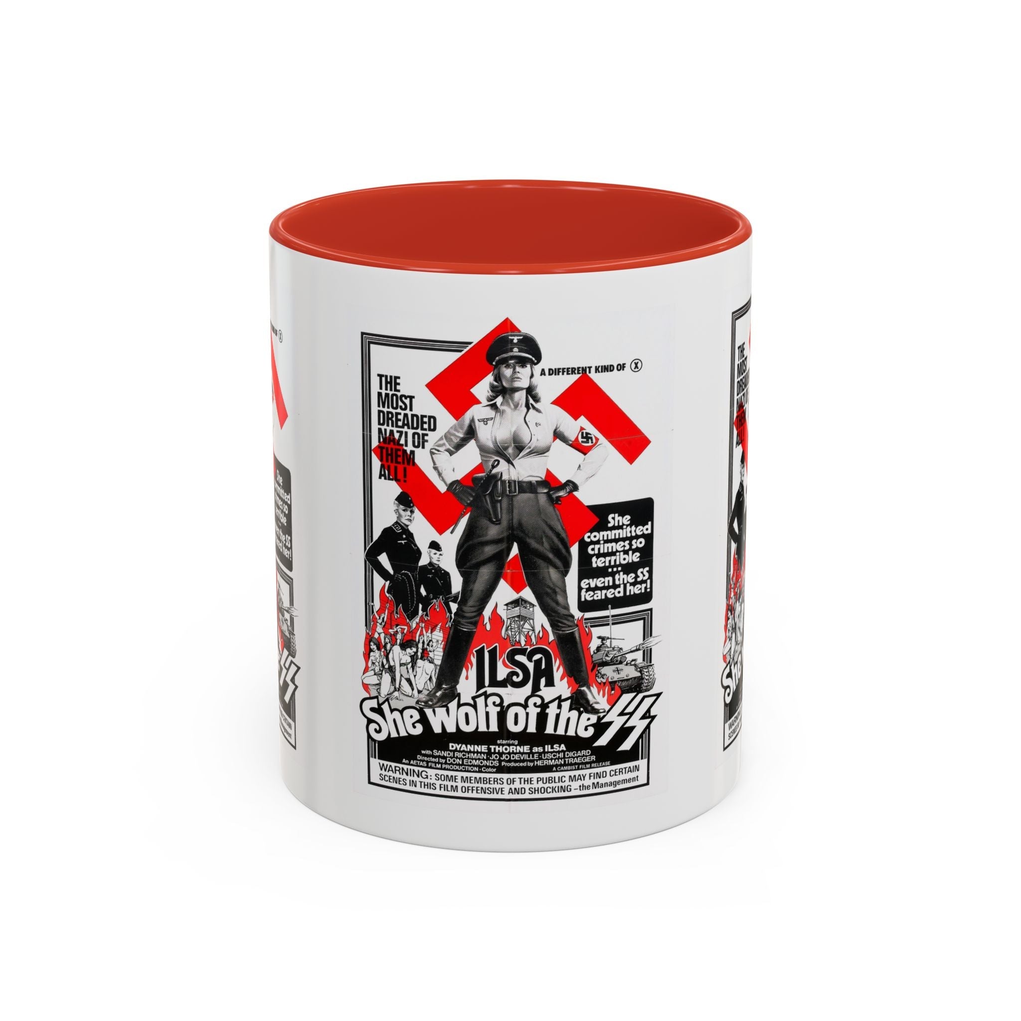 Cult Classic Movie Poster Art Accent Coffee Mug (11, 15oz) - Ilsa She Wolf Of The SS 1975 - POPvault