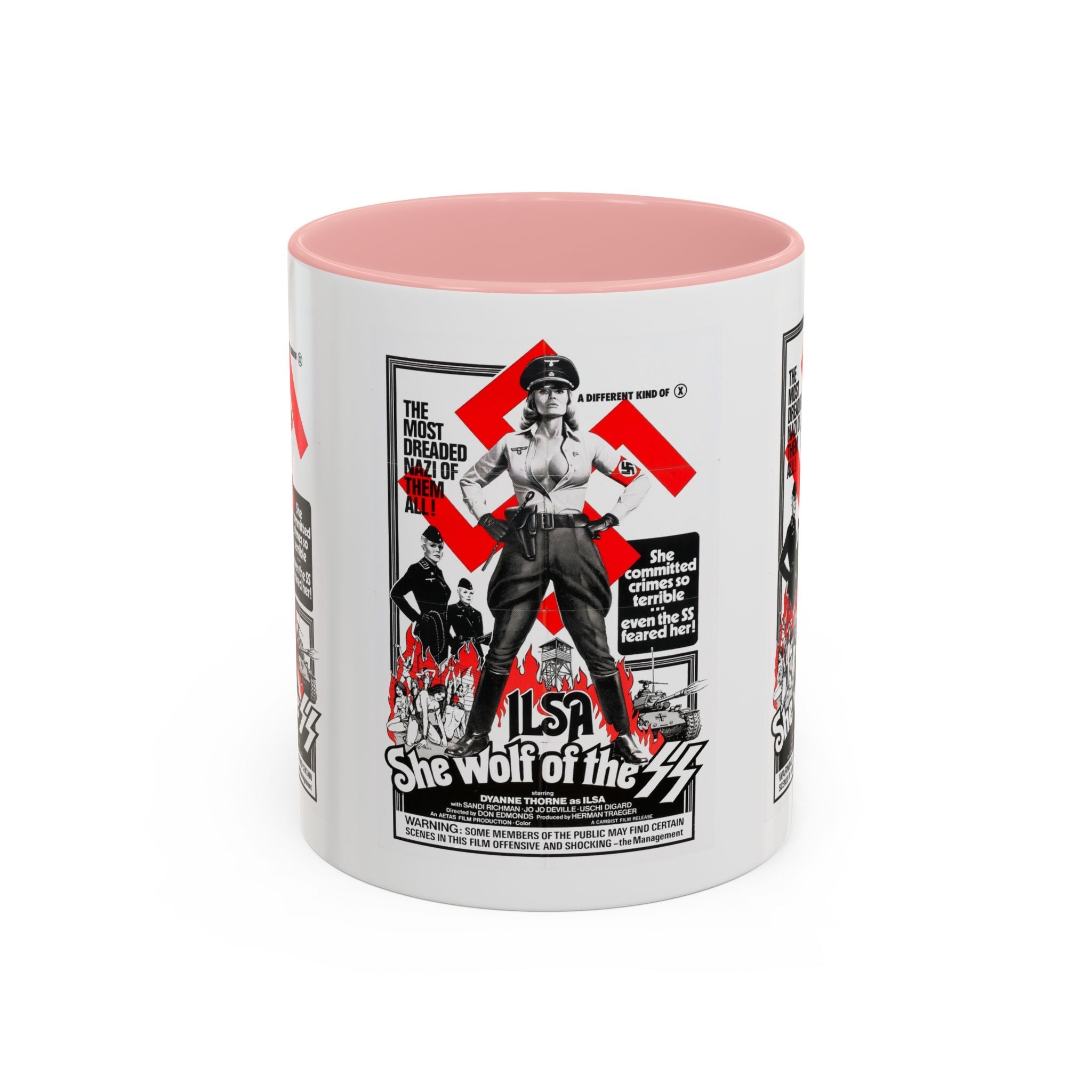 Cult Classic Movie Poster Art Accent Coffee Mug (11, 15oz) - Ilsa She Wolf Of The SS 1975 - POPvault