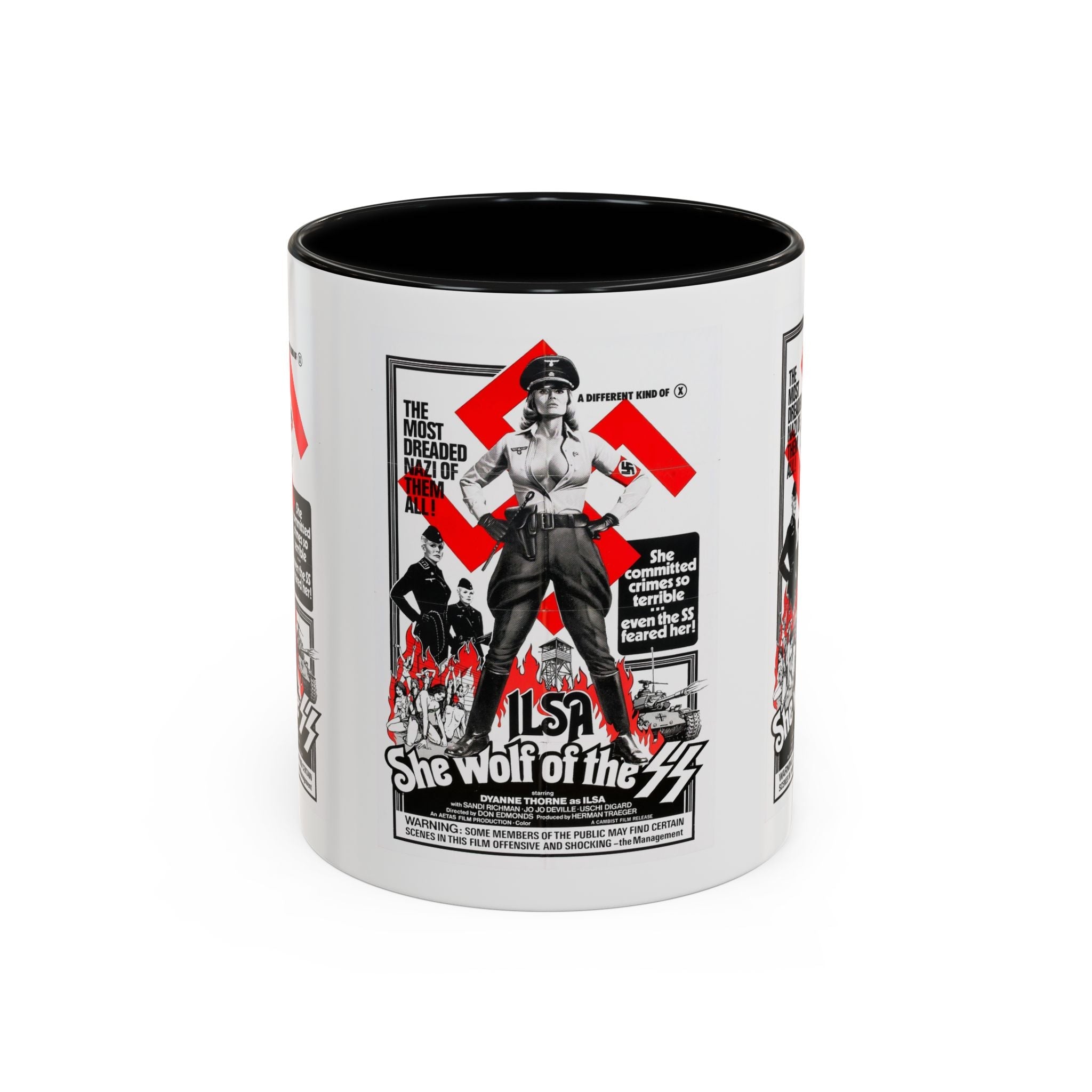 Cult Classic Movie Poster Art Accent Coffee Mug (11, 15oz) - Ilsa She Wolf Of The SS 1975 - POPvault