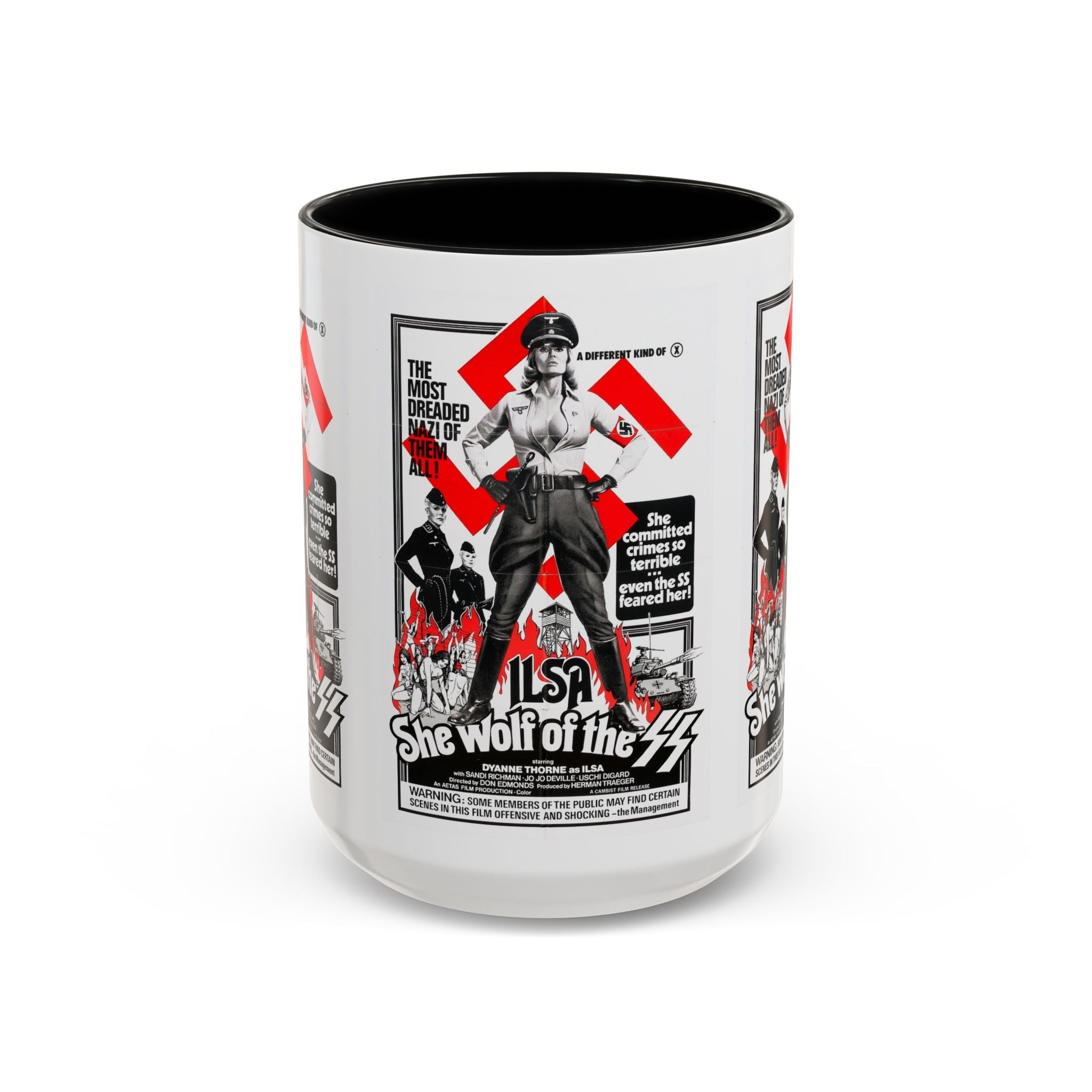 Cult Classic Movie Poster Art Accent Coffee Mug (11, 15oz) - Ilsa She Wolf Of The SS 1975 - POPvault
