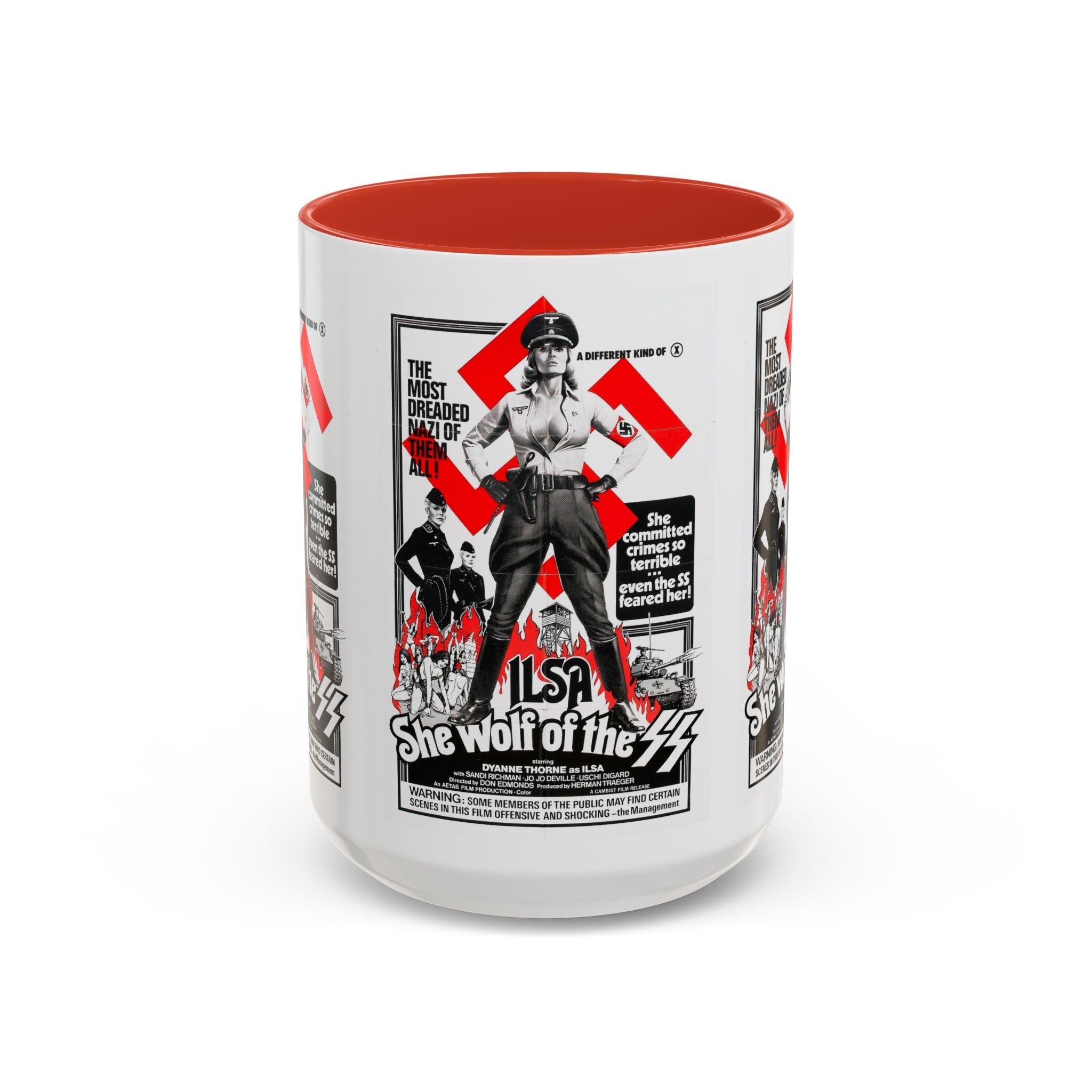 Cult Classic Movie Poster Art Accent Coffee Mug (11, 15oz) - Ilsa She Wolf Of The SS 1975 - POPvault