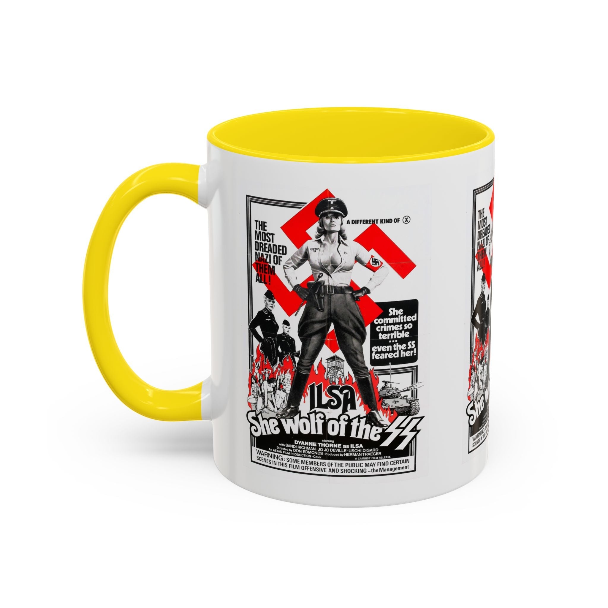 Cult Classic Movie Poster Art Accent Coffee Mug (11, 15oz) - Ilsa She Wolf Of The SS 1975 - POPvault