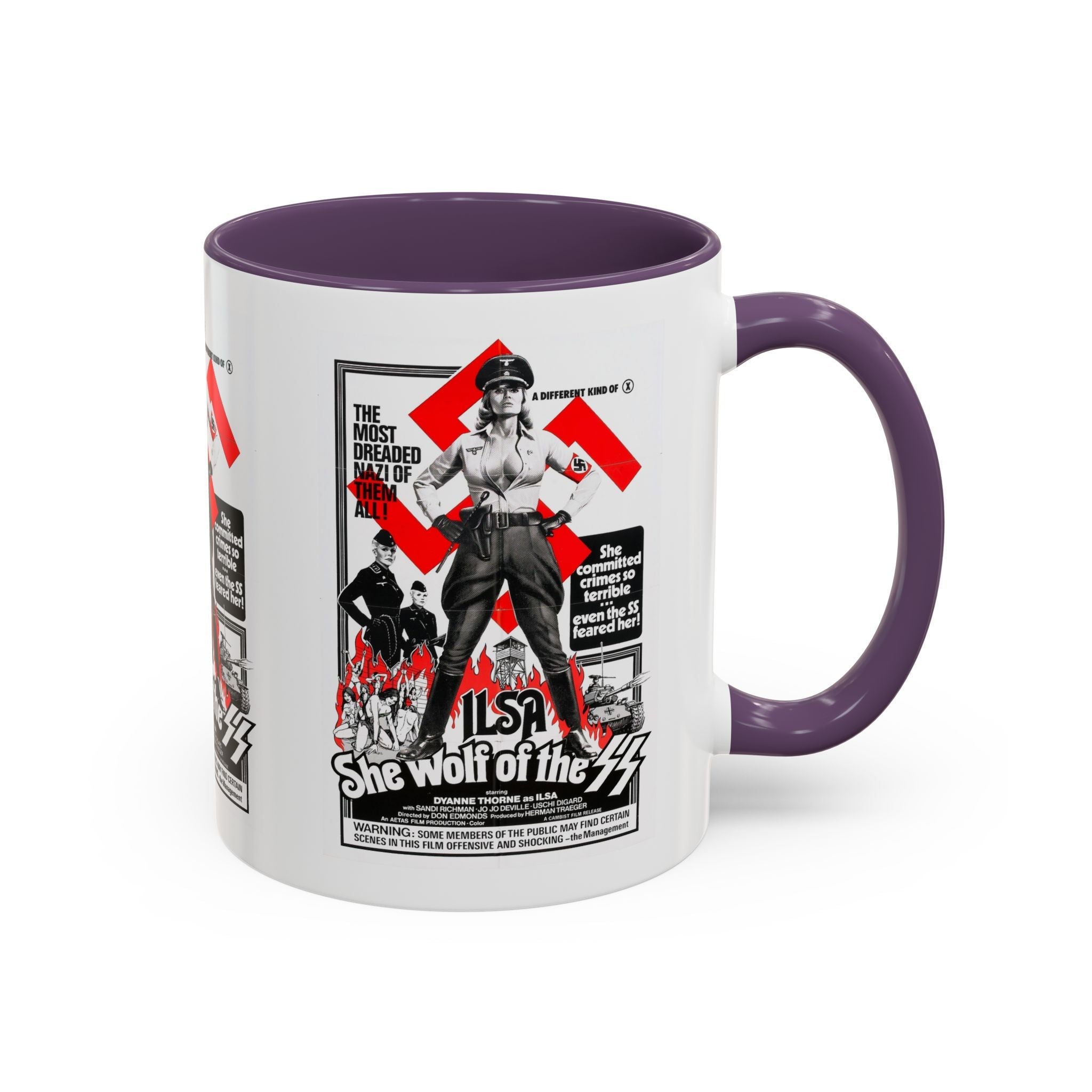 Cult Classic Movie Poster Art Accent Coffee Mug (11, 15oz) - Ilsa She Wolf Of The SS 1975 - POPvault