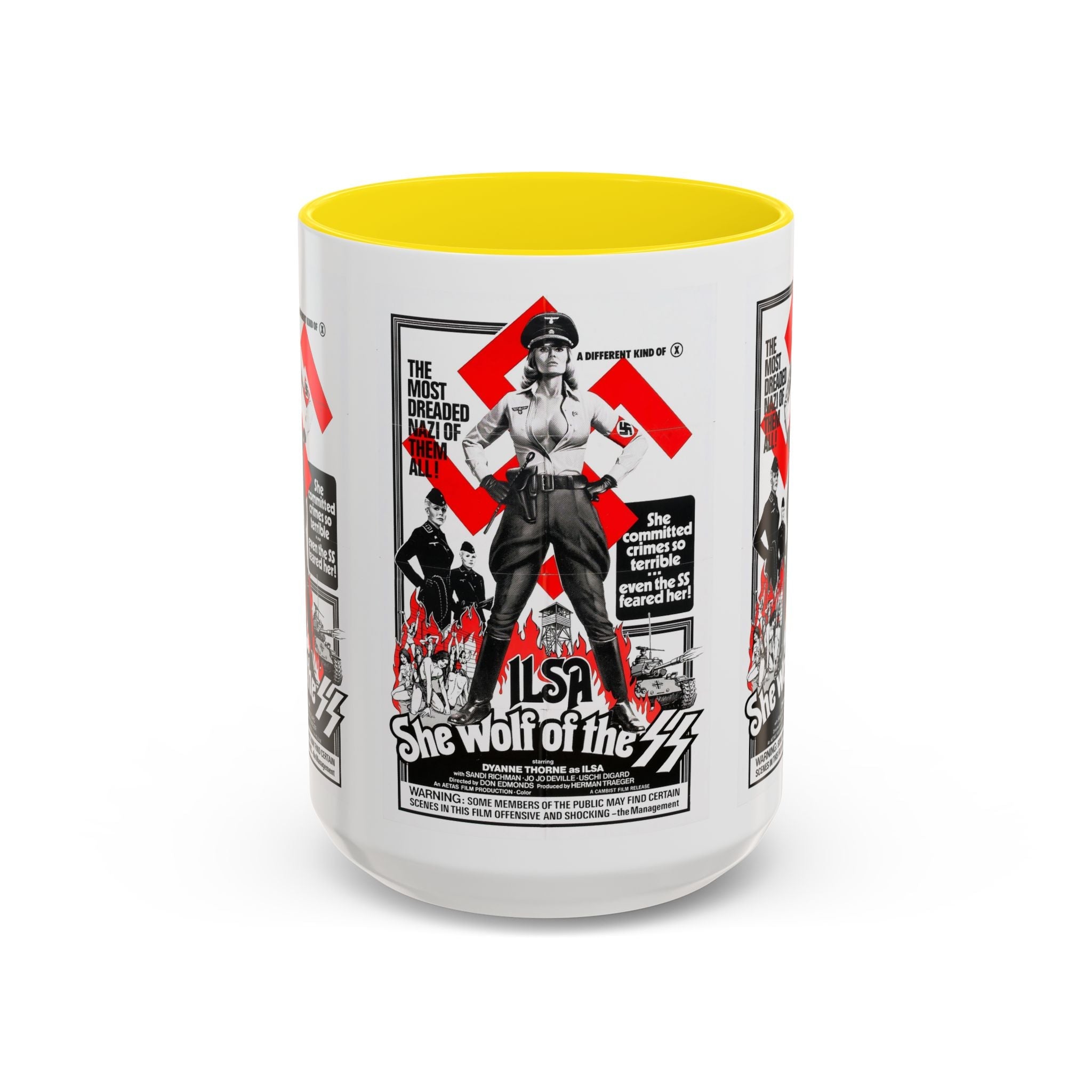 Cult Classic Movie Poster Art Accent Coffee Mug (11, 15oz) - Ilsa She Wolf Of The SS 1975 - POPvault