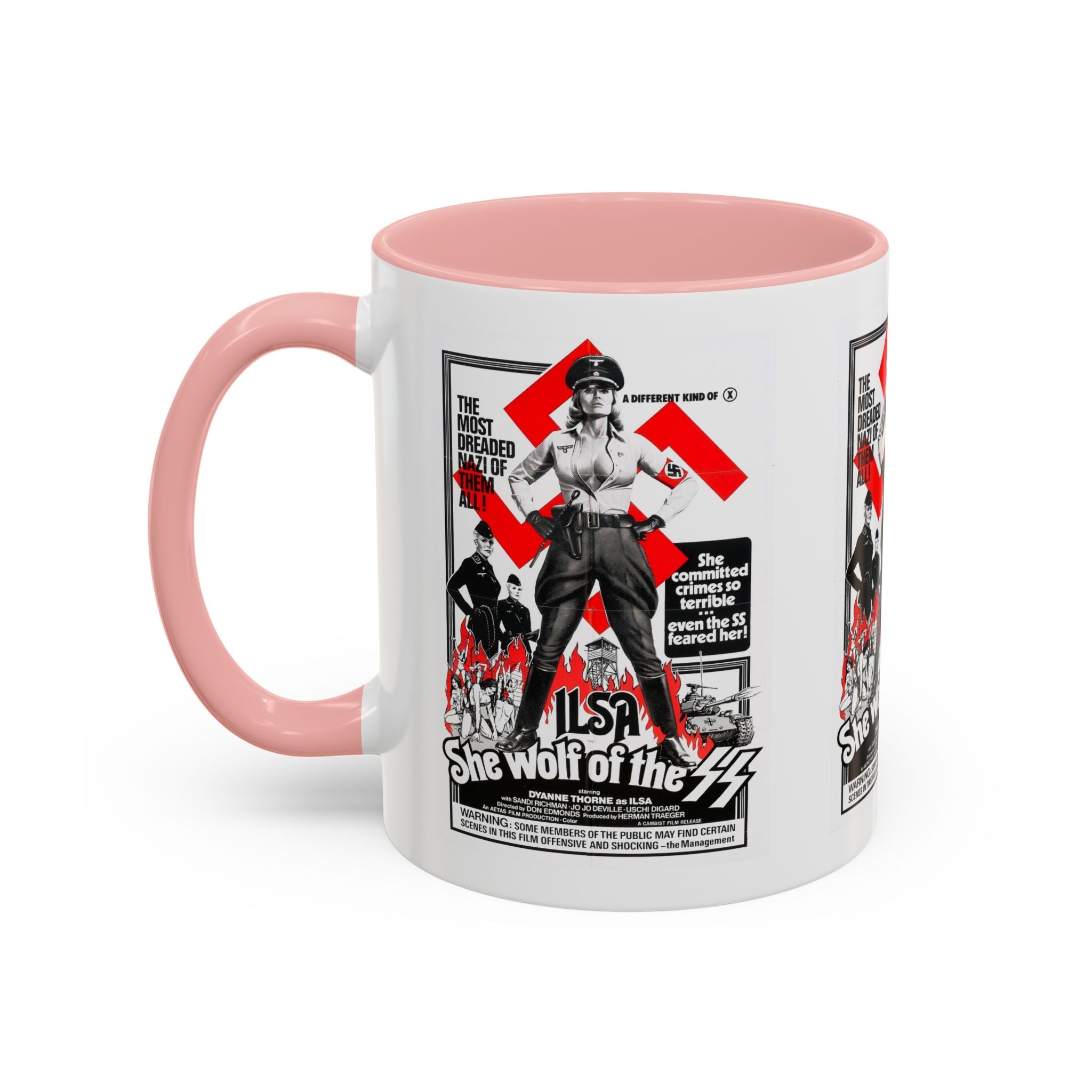 Cult Classic Movie Poster Art Accent Coffee Mug (11, 15oz) - Ilsa She Wolf Of The SS 1975 - POPvault