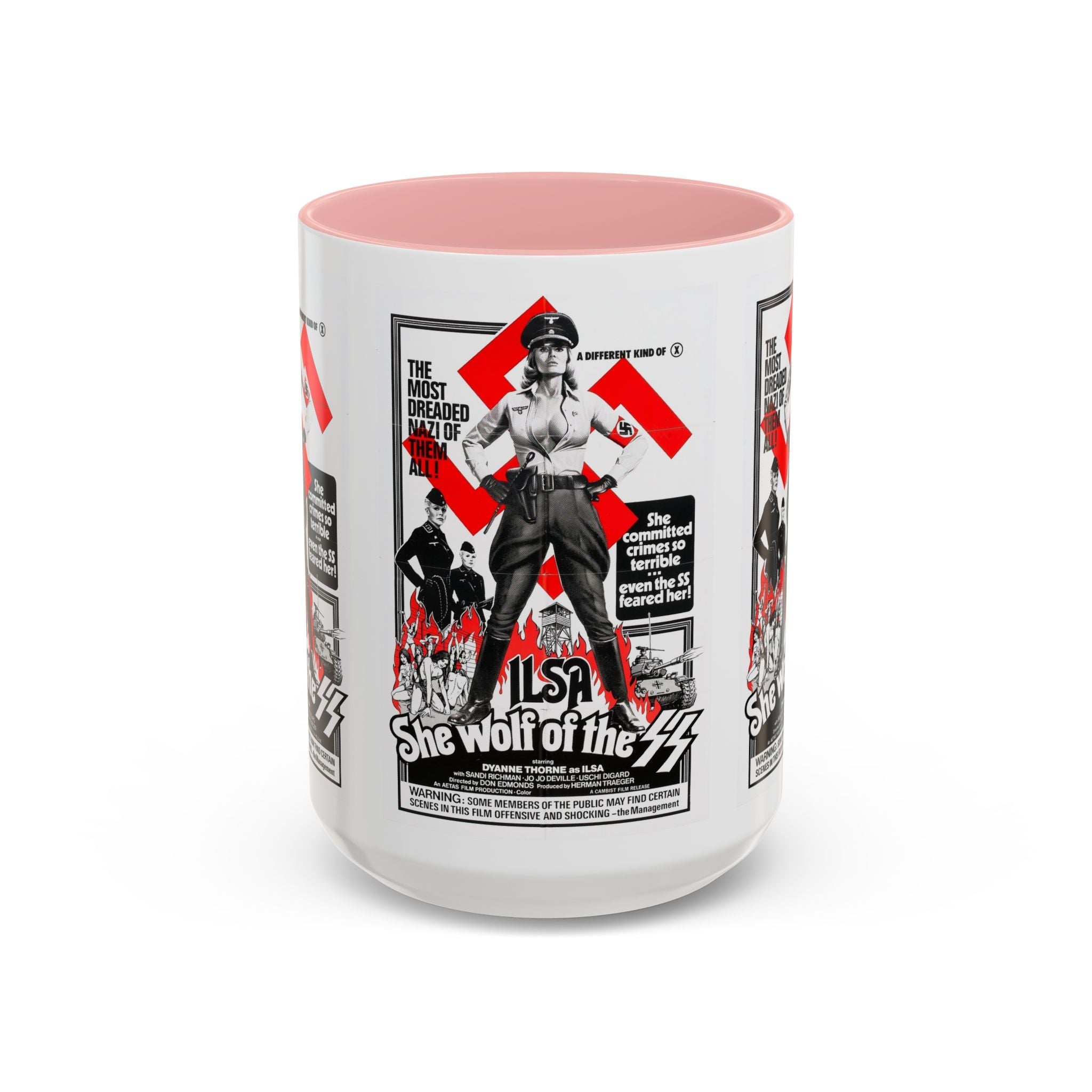 Cult Classic Movie Poster Art Accent Coffee Mug (11, 15oz) - Ilsa She Wolf Of The SS 1975 - POPvault