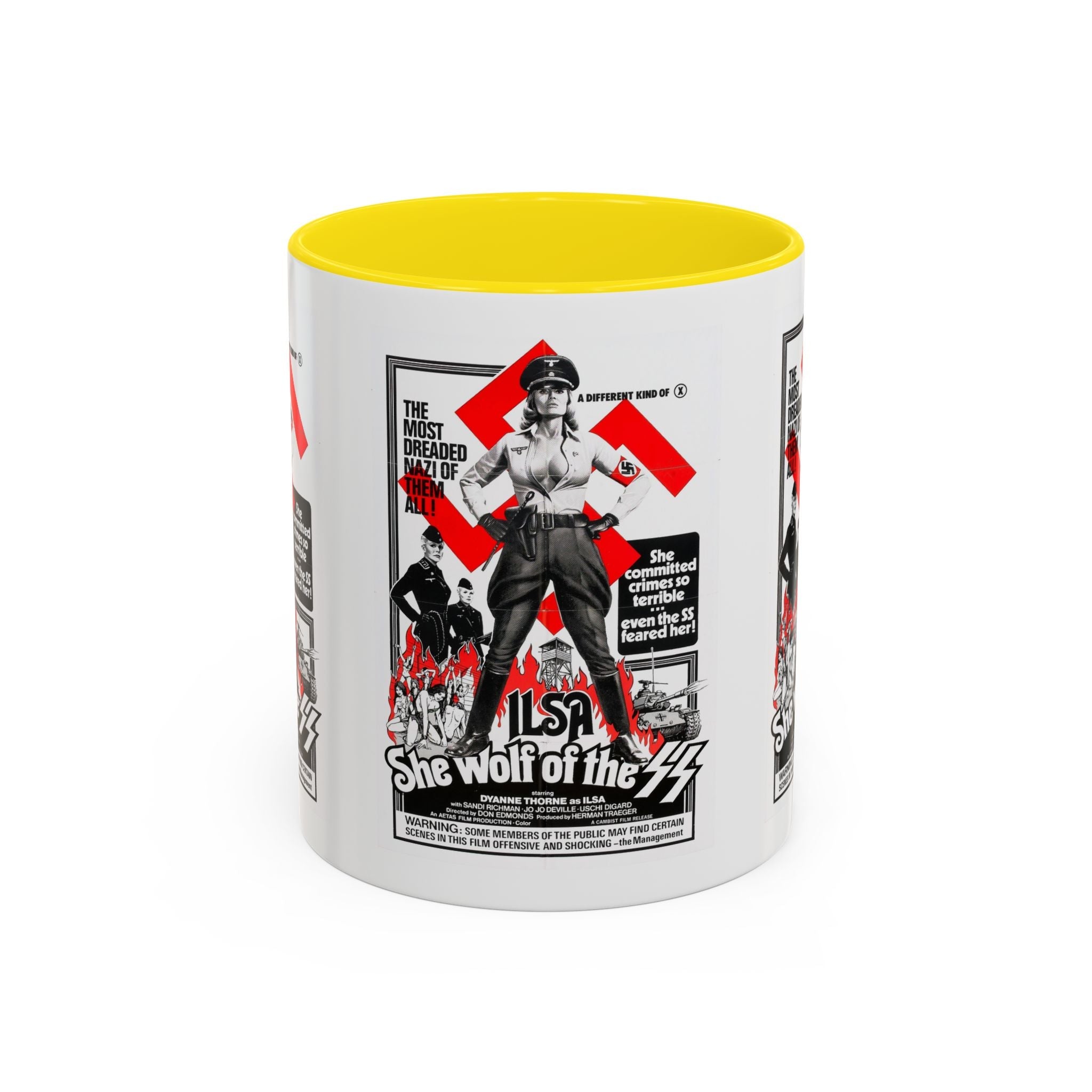 Cult Classic Movie Poster Art Accent Coffee Mug (11, 15oz) - Ilsa She Wolf Of The SS 1975 - POPvault