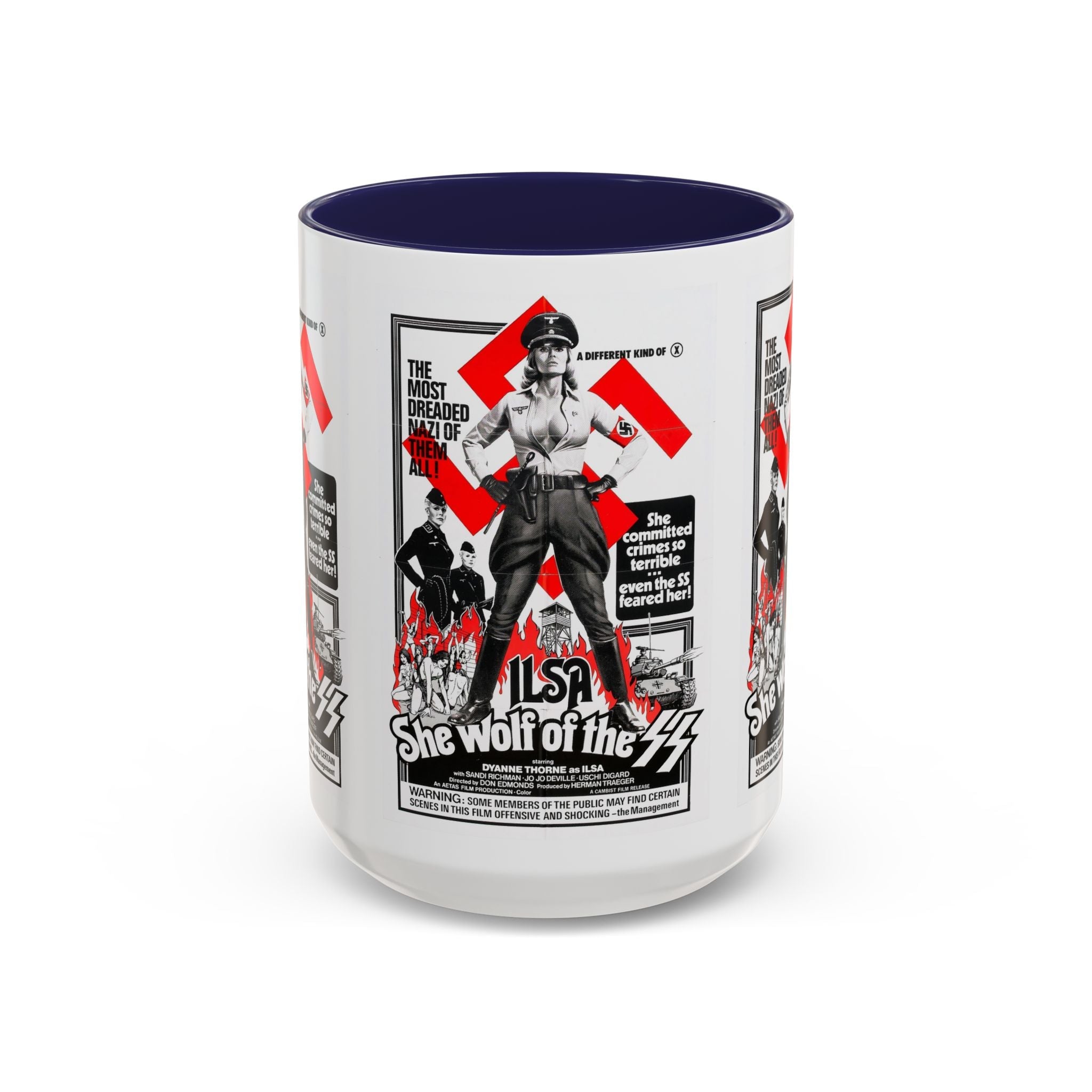 Cult Classic Movie Poster Art Accent Coffee Mug (11, 15oz) - Ilsa She Wolf Of The SS 1975 - POPvault