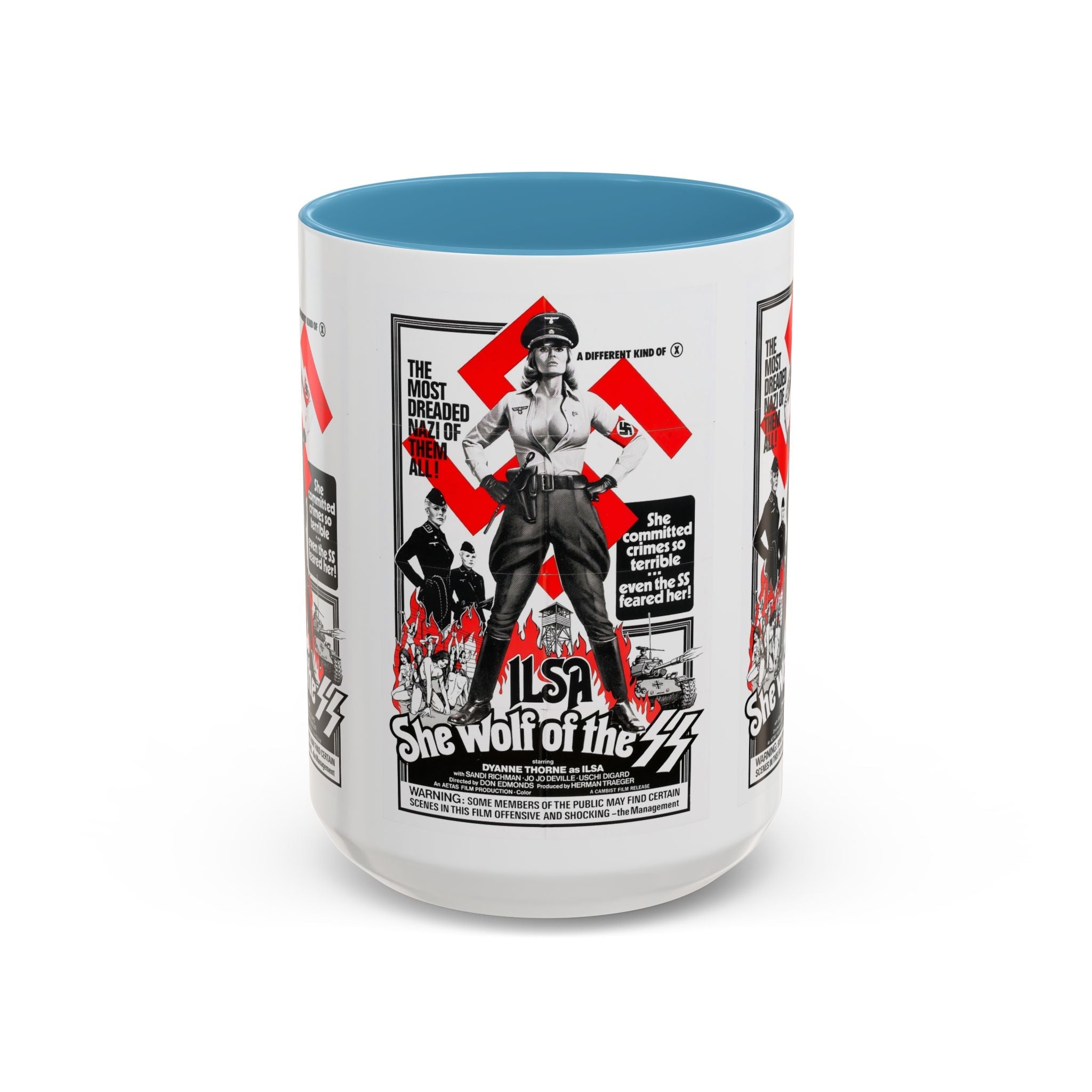 Cult Classic Movie Poster Art Accent Coffee Mug (11, 15oz) - Ilsa She Wolf Of The SS 1975 - POPvault