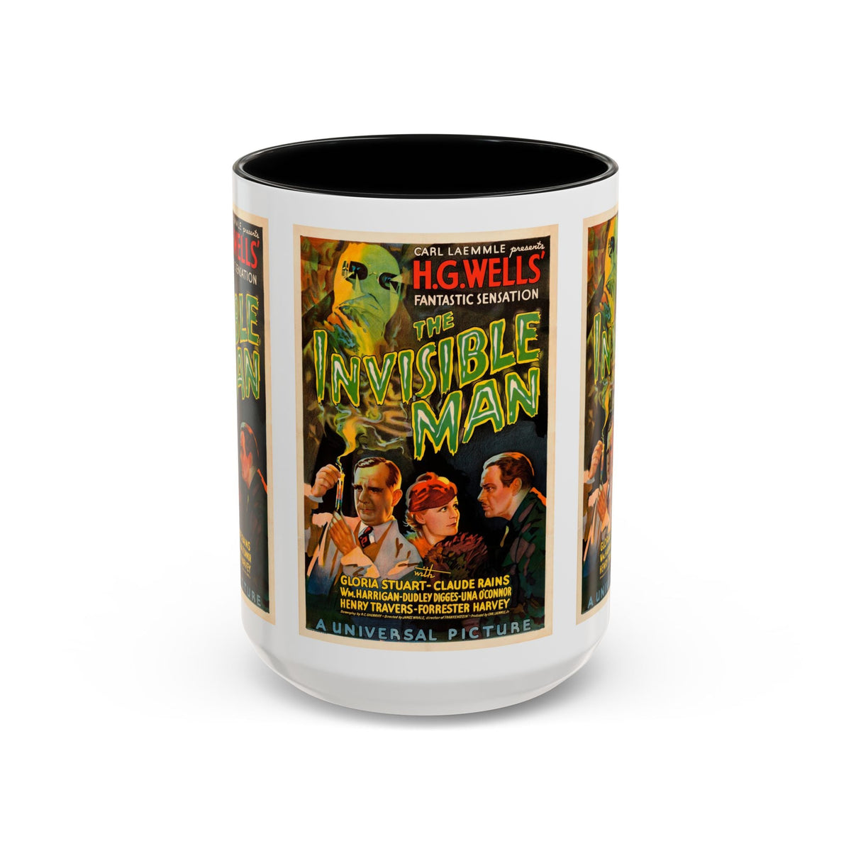 Cult Classic Movie Poster Art Accent Coffee Mug (11, 15oz) - Invisible Man 1933 - Mug