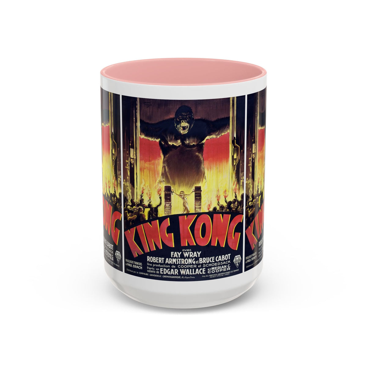 Cult Classic Movie Poster Art Accent Coffee Mug (11, 15oz) - King Kong French 1933 - Mug