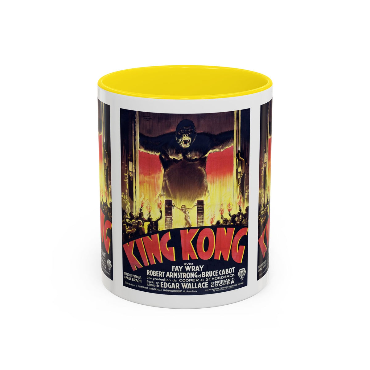 Cult Classic Movie Poster Art Accent Coffee Mug (11, 15oz) - King Kong French 1933 - Mug