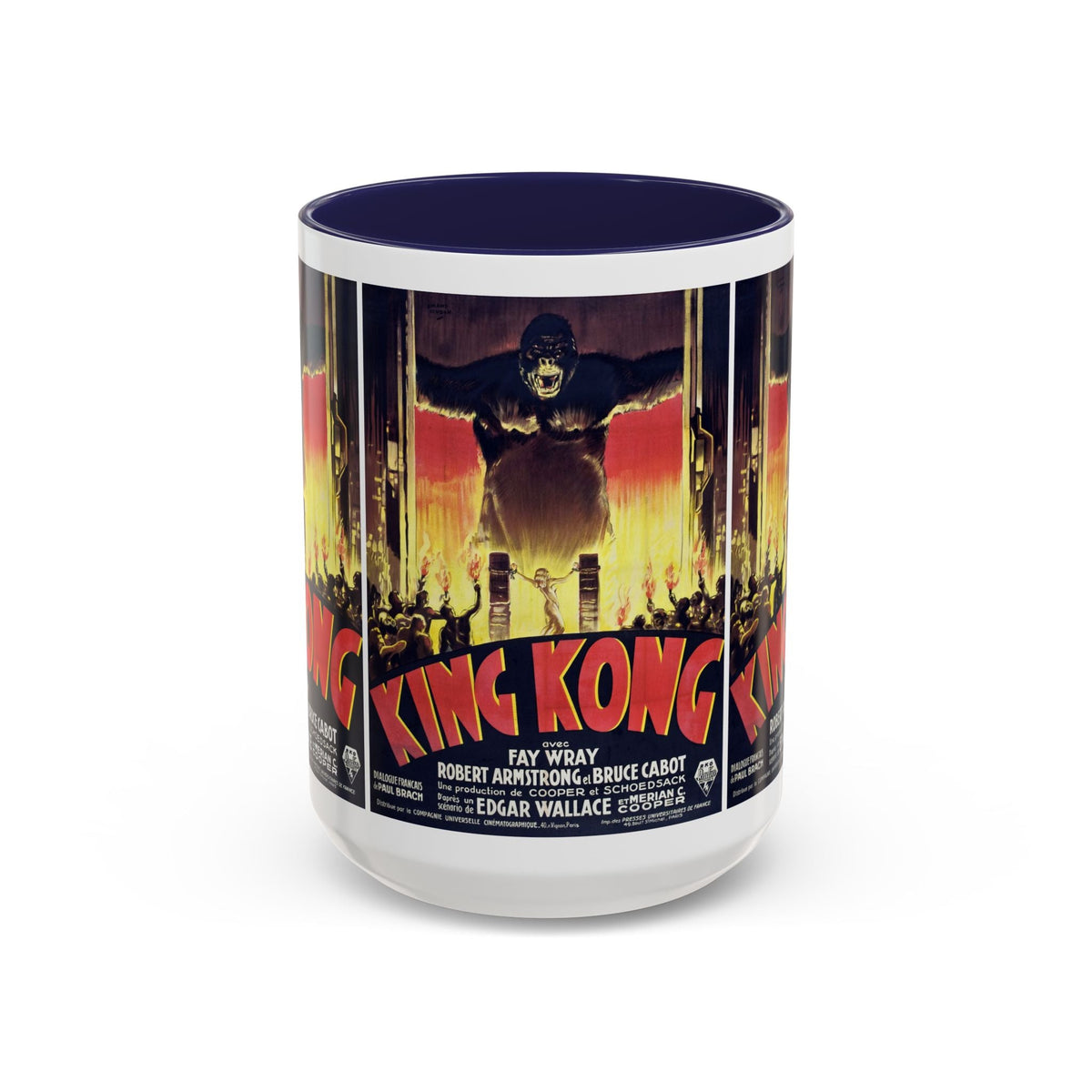 Cult Classic Movie Poster Art Accent Coffee Mug (11, 15oz) - King Kong French 1933 - Mug