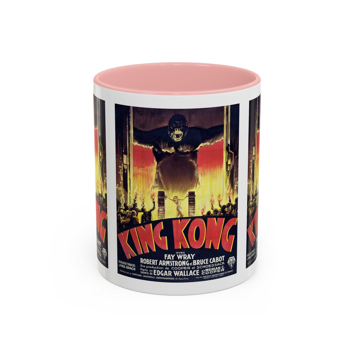 Cult Classic Movie Poster Art Accent Coffee Mug (11, 15oz) - King Kong French 1933 - Mug