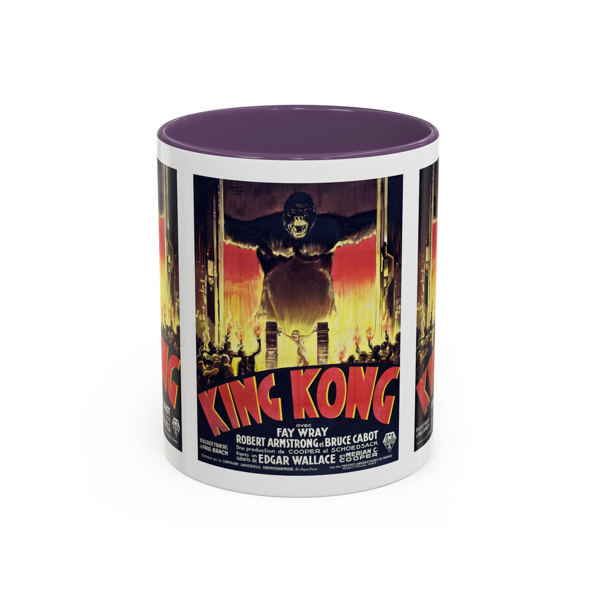 Cult Classic Movie Poster Art Accent Coffee Mug (11, 15oz) - King Kong French 1933 - Mug