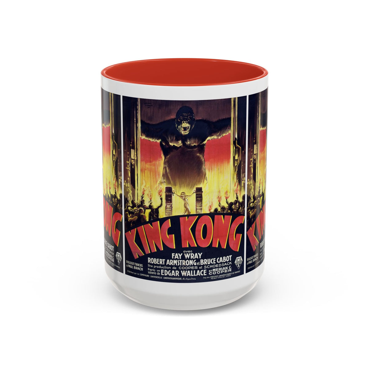 Cult Classic Movie Poster Art Accent Coffee Mug (11, 15oz) - King Kong French 1933 - Mug
