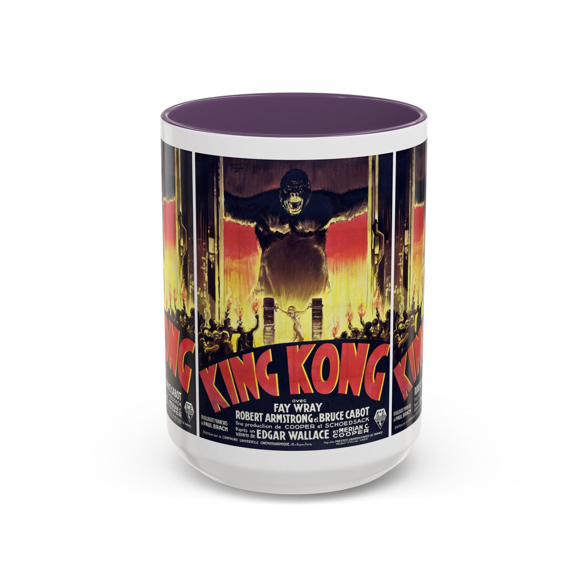 Cult Classic Movie Poster Art Accent Coffee Mug (11, 15oz) - King Kong French 1933 - Mug