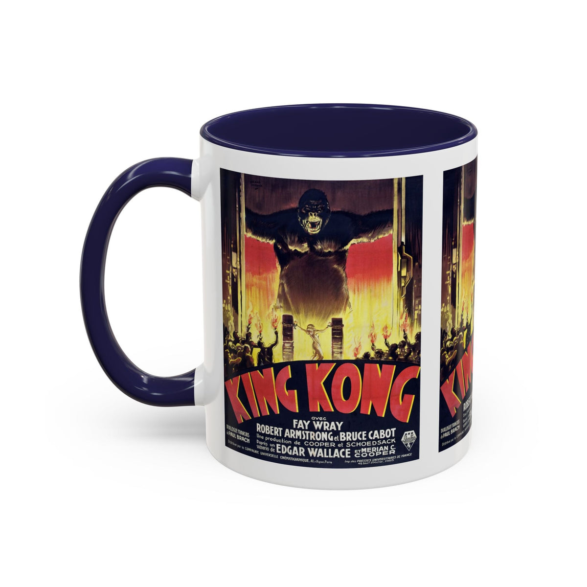 Cult Classic Movie Poster Art Accent Coffee Mug (11, 15oz) - King Kong French 1933 - Mug