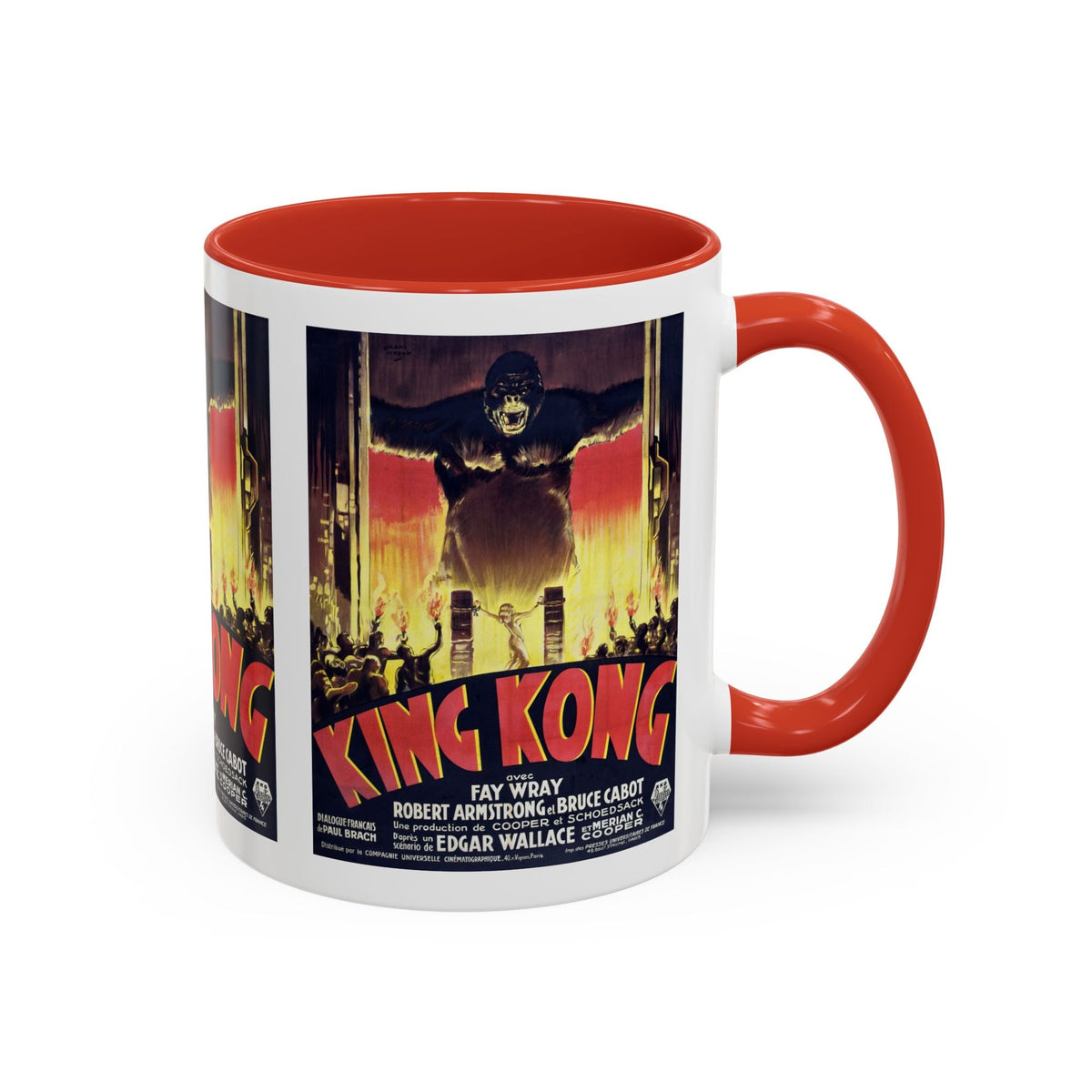 Cult Classic Movie Poster Art Accent Coffee Mug (11, 15oz) - King Kong French 1933 - Mug