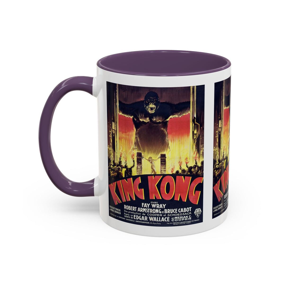 Cult Classic Movie Poster Art Accent Coffee Mug (11, 15oz) - King Kong French 1933 - Mug
