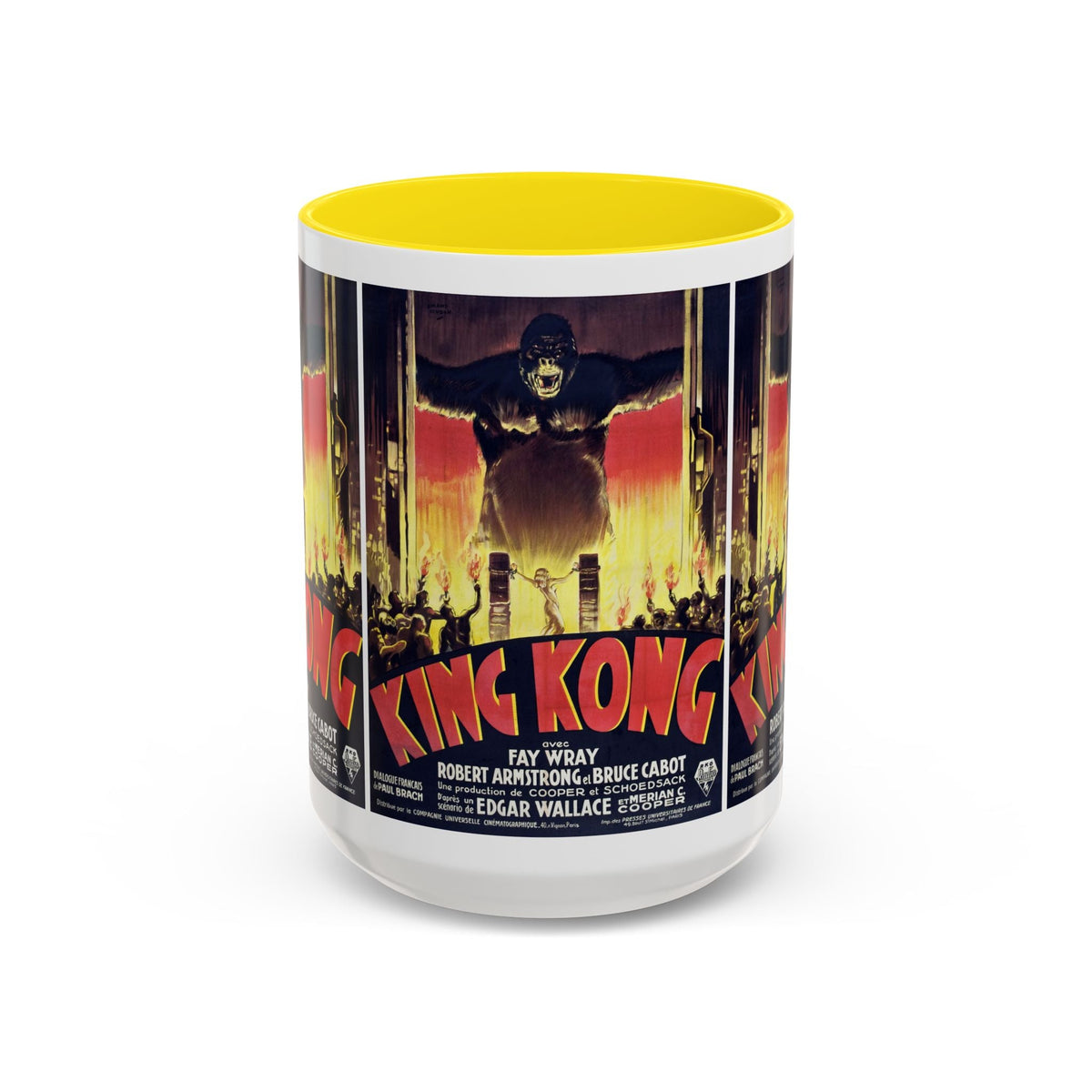 Cult Classic Movie Poster Art Accent Coffee Mug (11, 15oz) - King Kong French 1933 - Mug