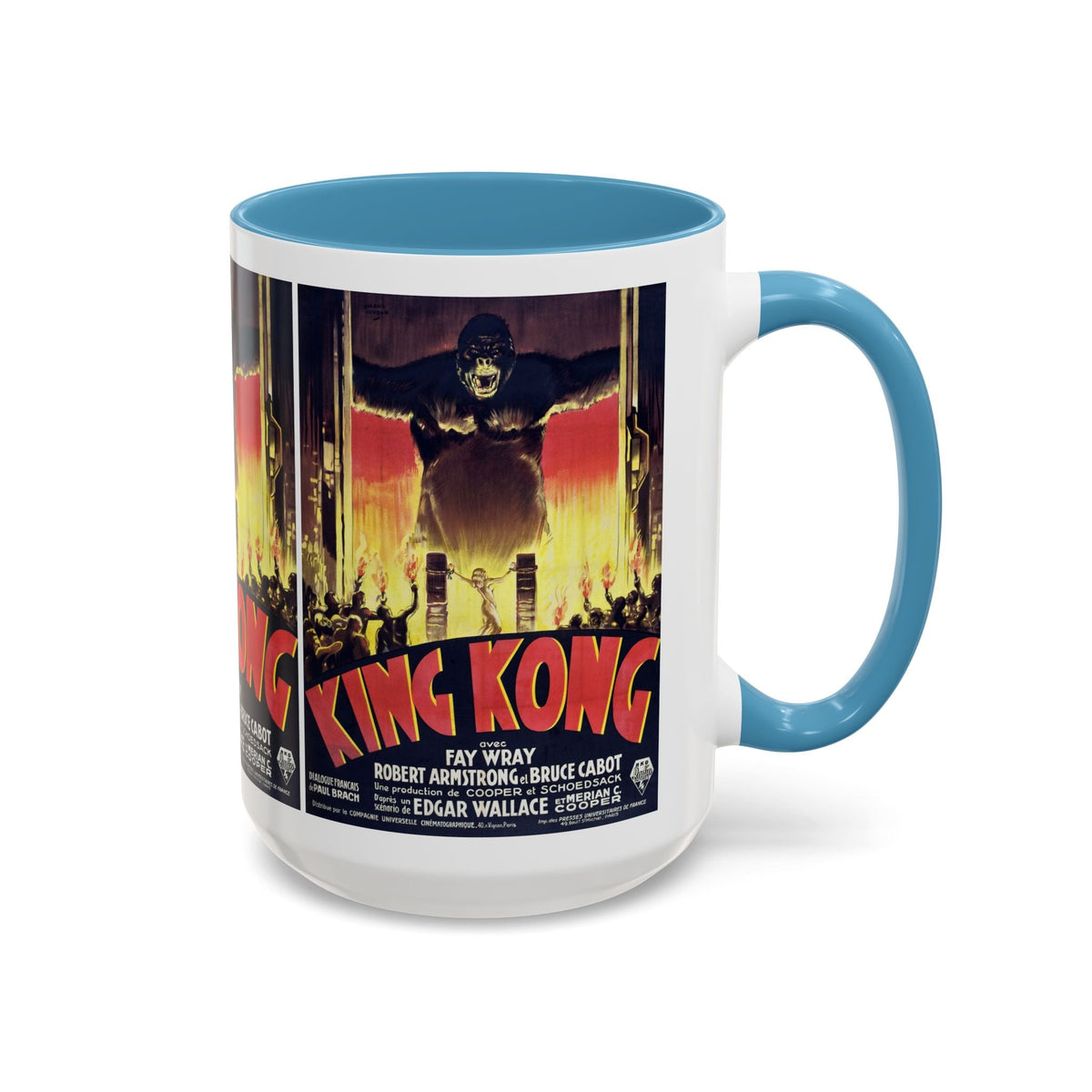 Cult Classic Movie Poster Art Accent Coffee Mug (11, 15oz) - King Kong French 1933 - Mug