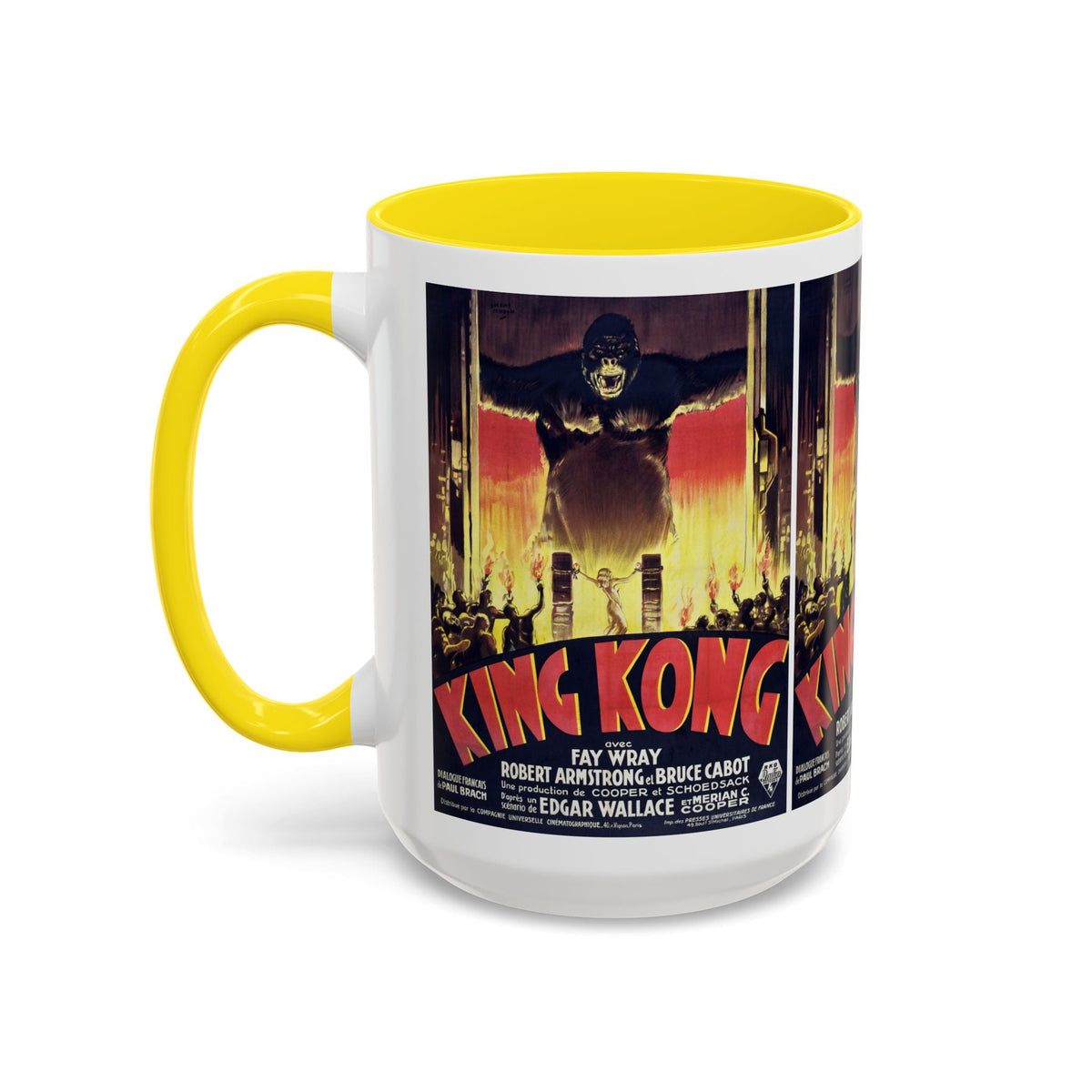 Cult Classic Movie Poster Art Accent Coffee Mug (11, 15oz) - King Kong French 1933 - Mug