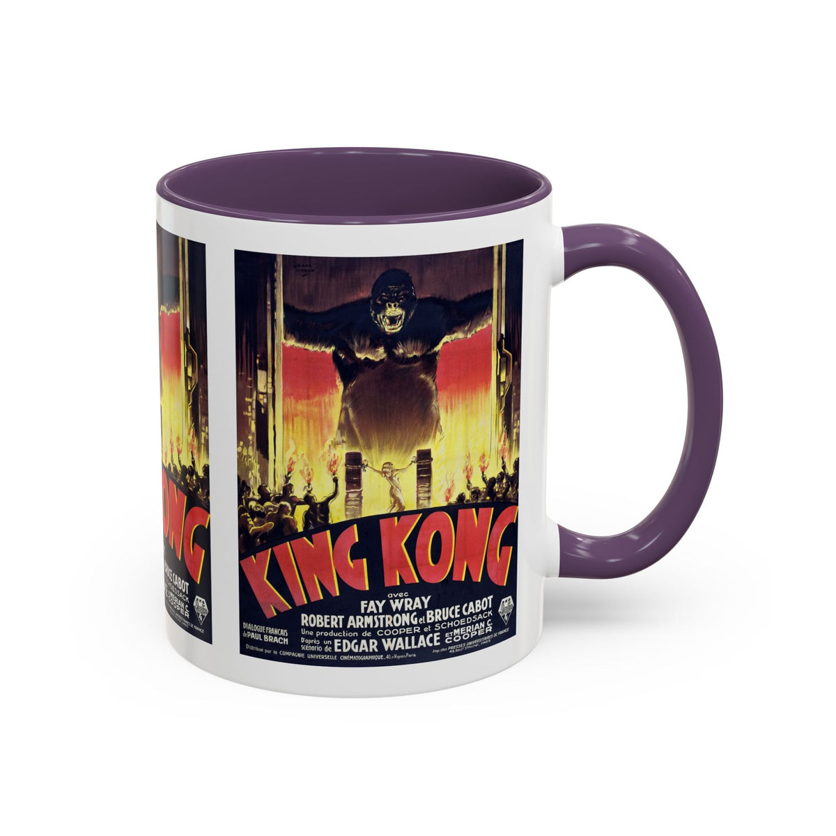 Cult Classic Movie Poster Art Accent Coffee Mug (11, 15oz) - King Kong French 1933 - Mug