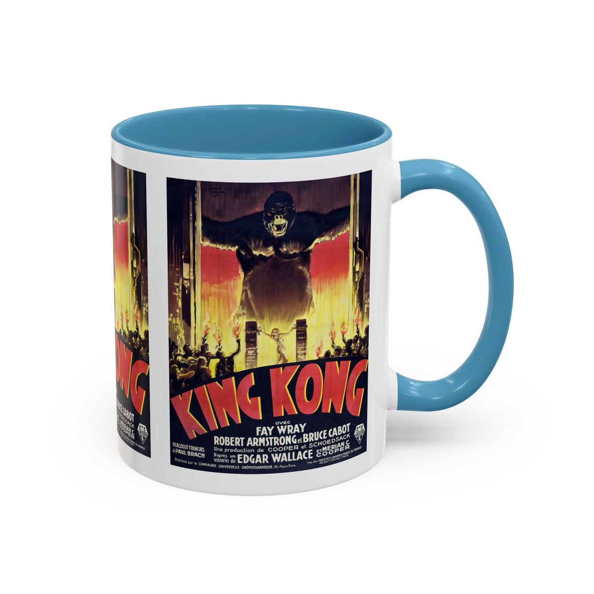 Cult Classic Movie Poster Art Accent Coffee Mug (11, 15oz) - King Kong French 1933 - Mug